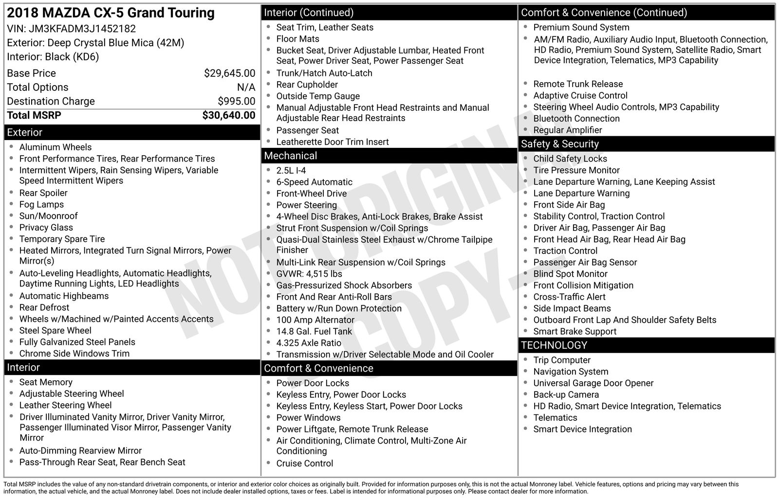 Used Car 2018 Mazda Cx-5  Grand Touring For Sale Under $20,000 In Austin, Texas