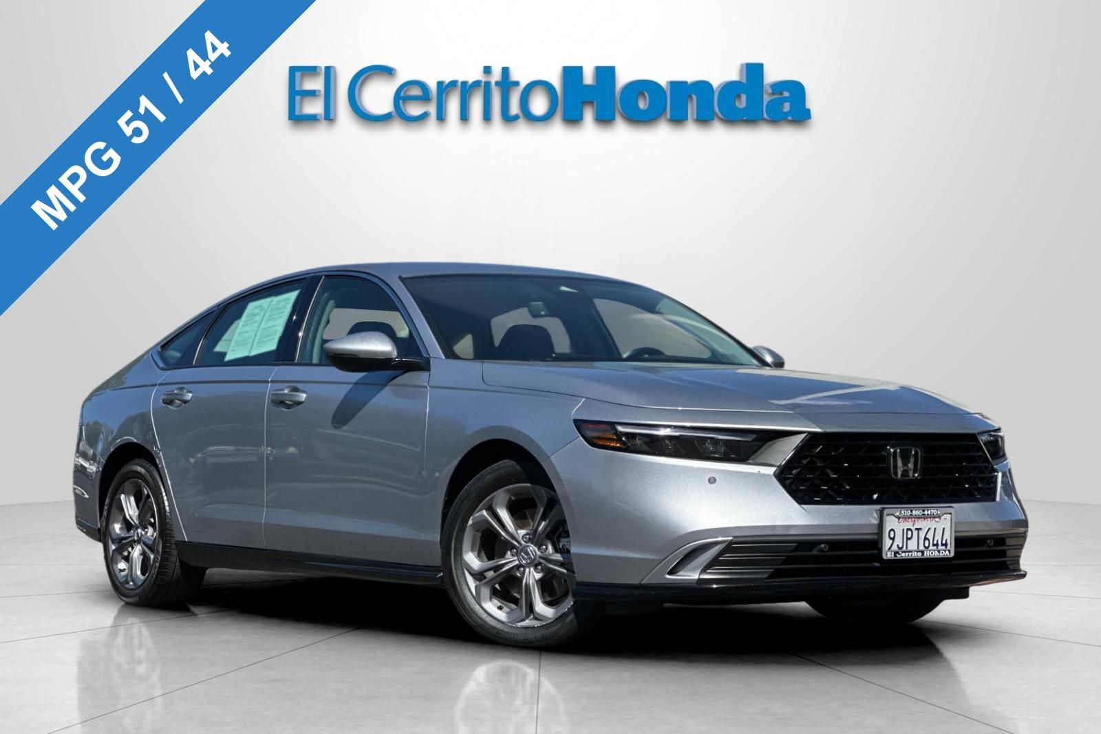 Solar Silver Metallic 2024 Honda Accord Hybrid EX-L FWD Sedan Front-Wheel Drive Continuously Variable Transmission