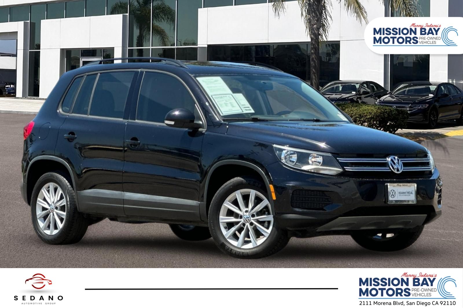 Deep Black Pearl Metallic 2018 Volkswagen Tiguan SUV / Crossover Front-Wheel Drive 6-Speed Automatic