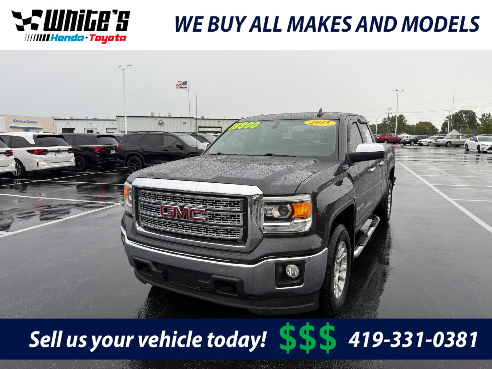 Gray (Iridium Metallic) 2015 GMC Sierra 1500 Pickup Truck Four-Wheel Drive 6-Speed Automatic Overdrive