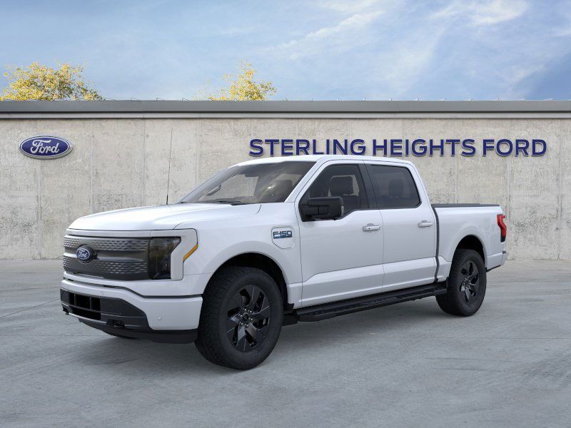 Space White Metallic 2025 Ford F-150 Lightning Pickup Truck All-Wheel Drive Automatic