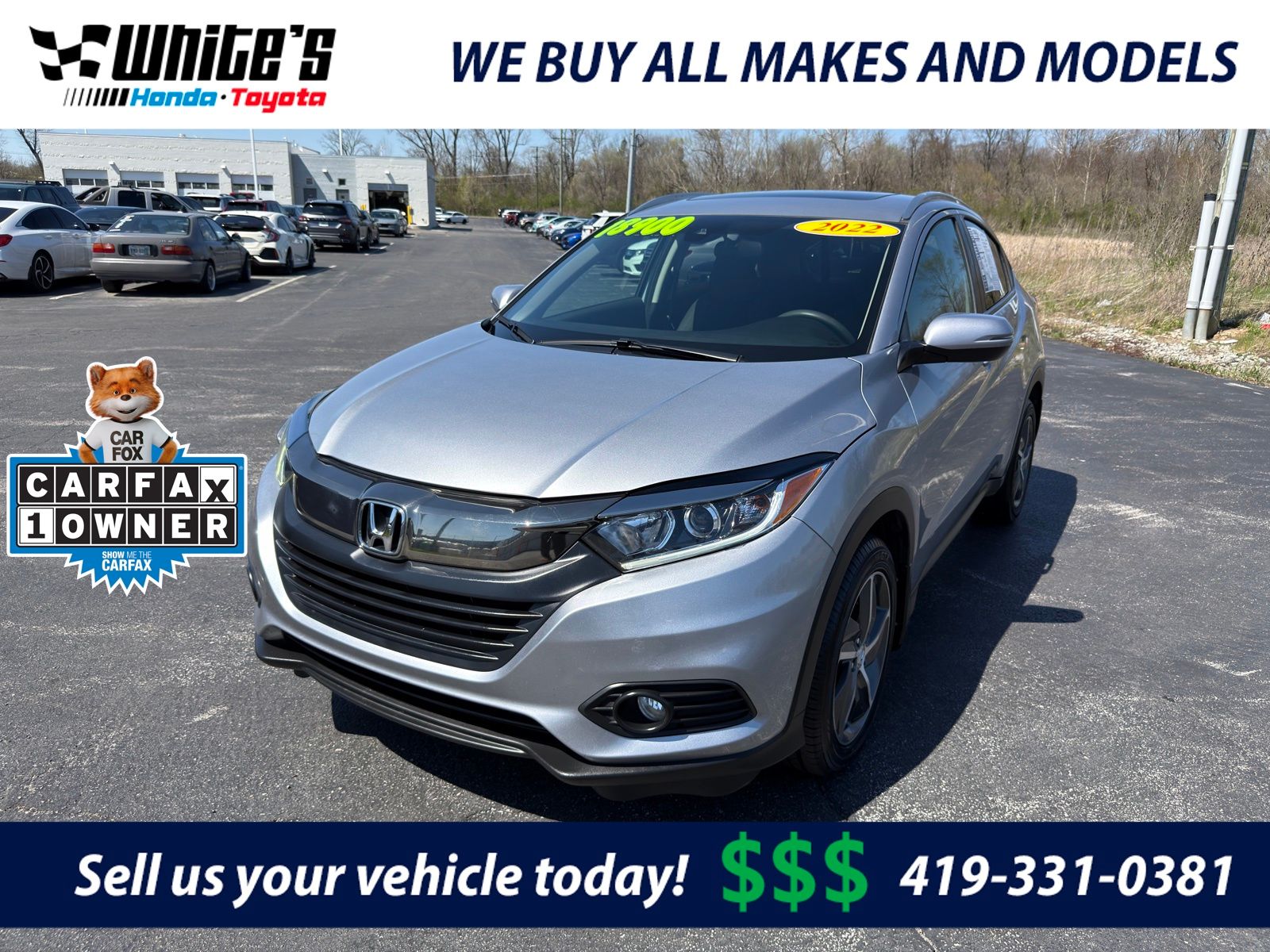 Silver 2022 Honda HR-V EX AWD SUV / Crossover All-Wheel Drive Continuously Variable Transmission