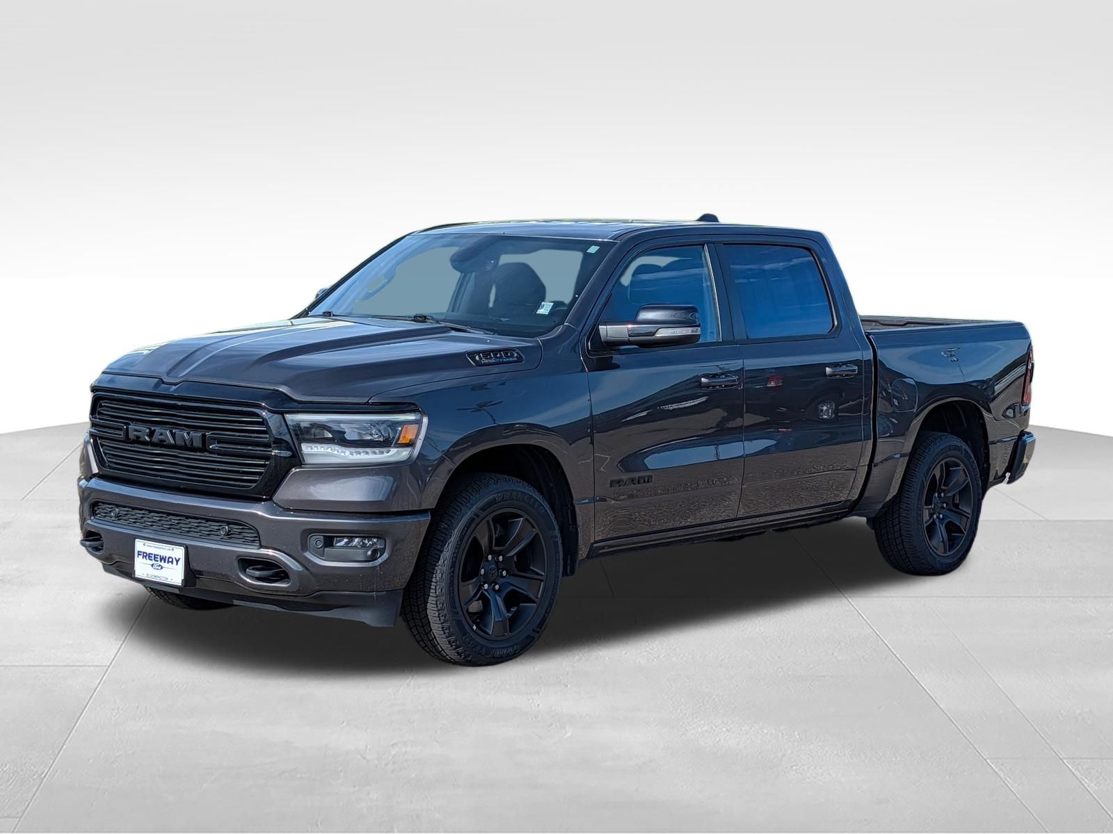 Gray (Granite Crystal Metallic Clearcoat) 2021 RAM 1500 Pickup Truck Four-Wheel Drive 8-Speed Automatic