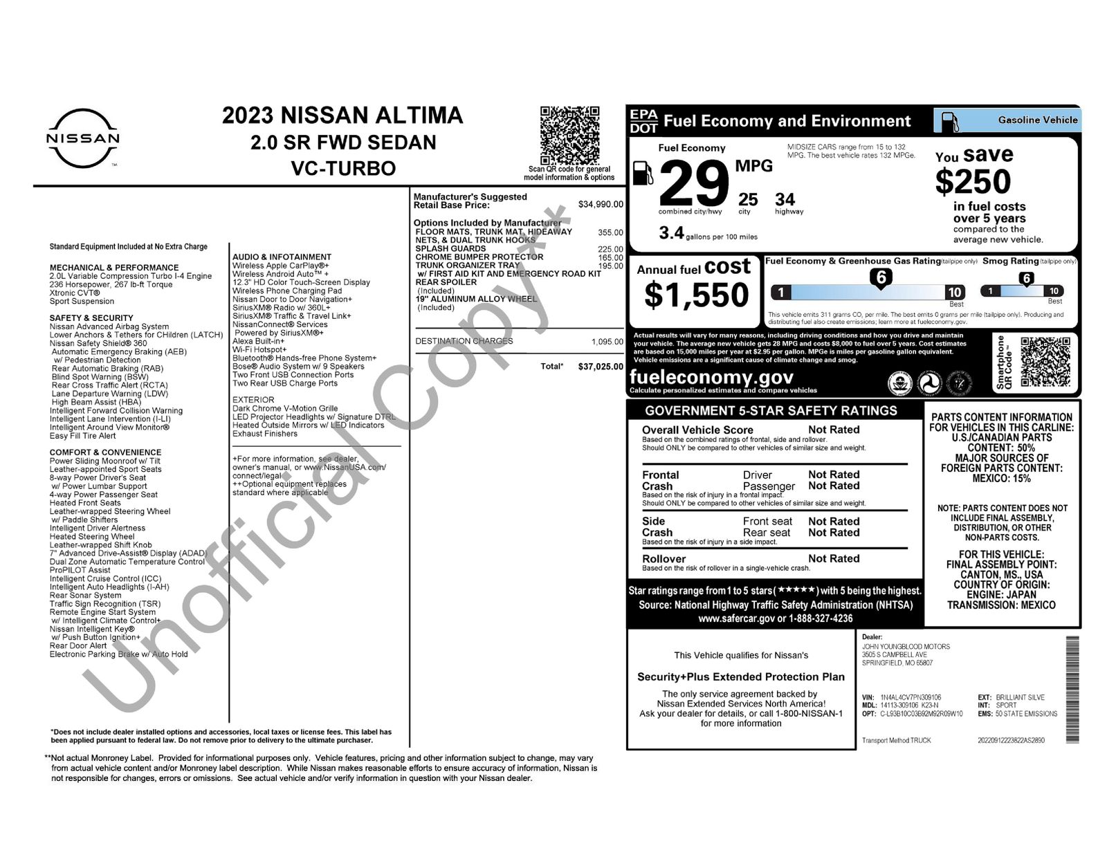 Used Car 2023 Nissan Altima  2.0 Sr For Sale Under $25,000 In Austin, Texas