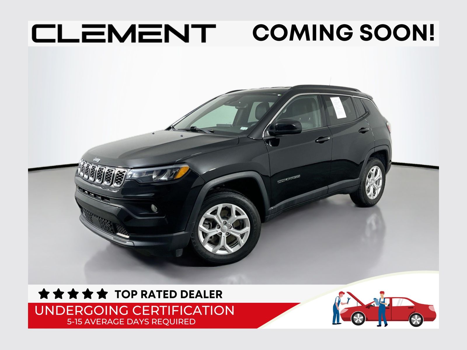 Diamond Black Crystal Pearlcoat 2024 Jeep Compass SUV / Crossover Four-Wheel Drive 8-Speed Automatic
