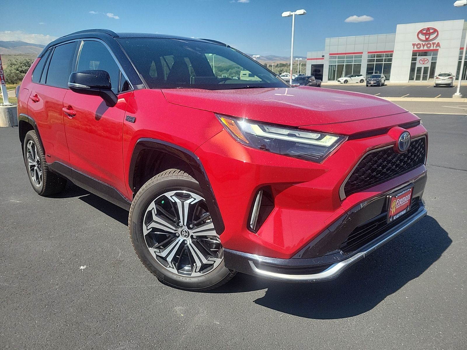 Supersonic Red/Midnight Black Metallic 2022 Toyota RAV4 Prime SUV / Crossover All-Wheel Drive Continuously Variable Transmission