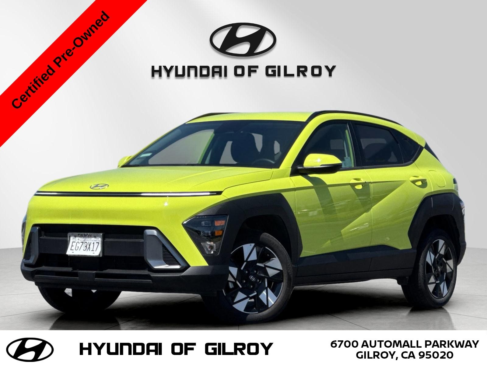 Neoteric Yellow 2025 Hyundai Kona SEL AWD SUV / Crossover All-Wheel Drive Continuously Variable Transmission