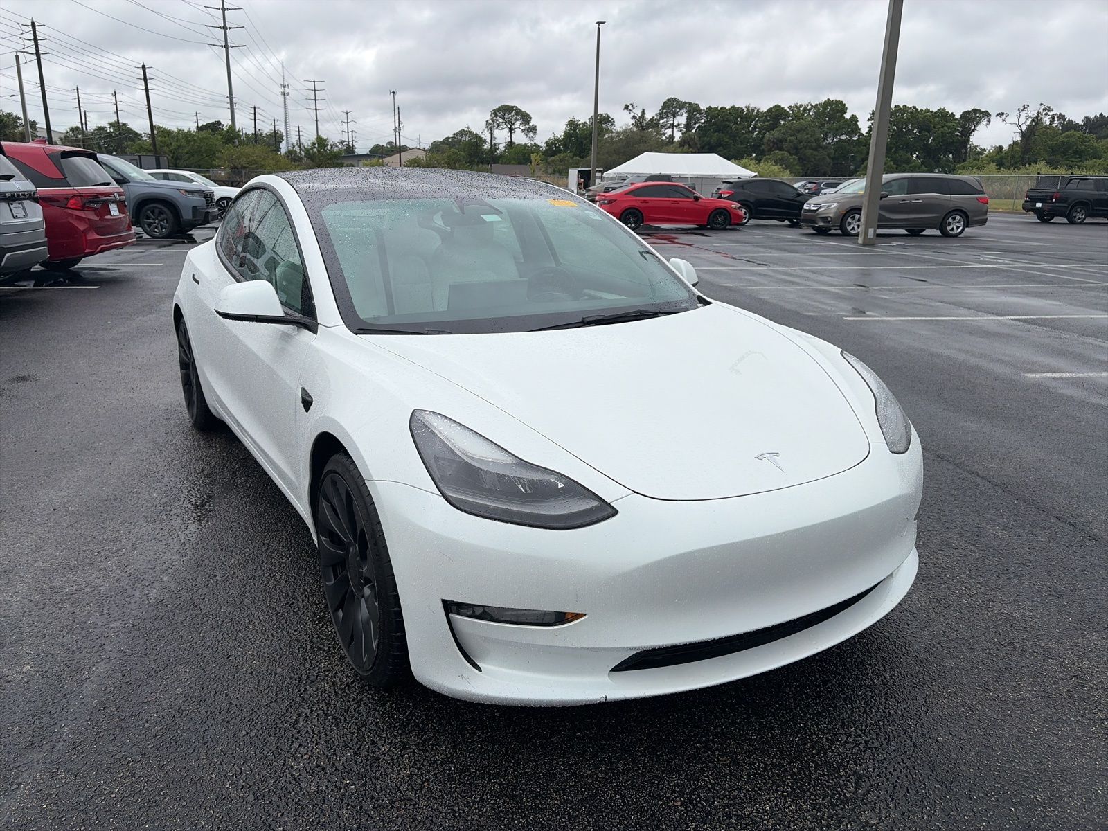 Pearl White Multi-Coat 2023 Tesla Model 3 Performance AWD Sedan All-Wheel Drive 1-Speed Automatic