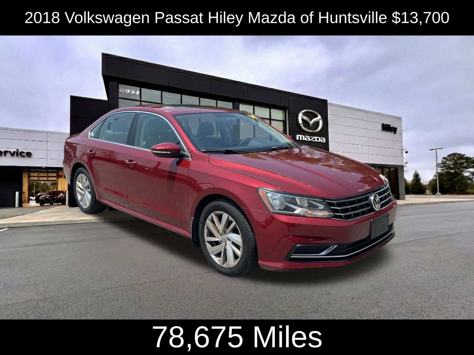 Red 2018 Volkswagen Passat Sedan Front-Wheel Drive 6-Speed Automatic