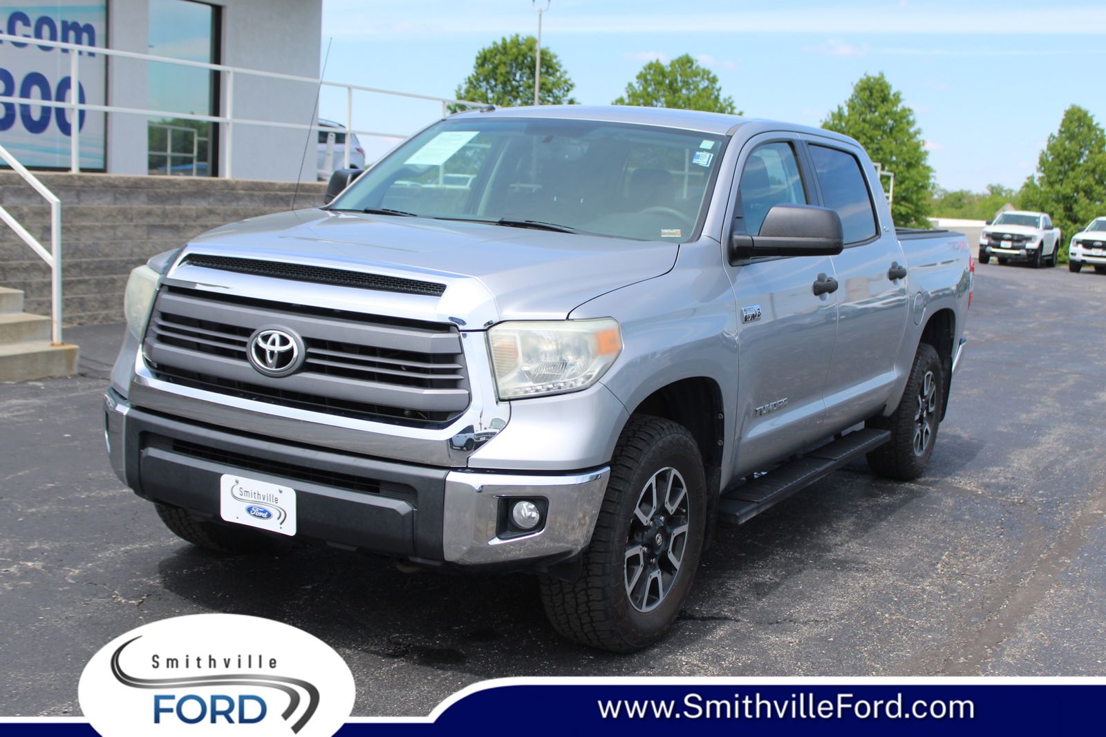 Silver Sky Metallic 2014 Toyota Tundra SR5 CrewMax 5.7L FFV 4WD Pickup Truck Four-Wheel Drive 6-Speed Automatic Overdrive