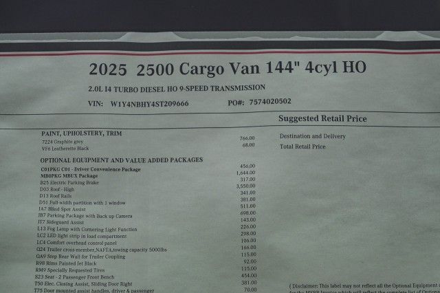 2025 Mercedes-Benz Sprinter Cargo Van Base - Photo 33