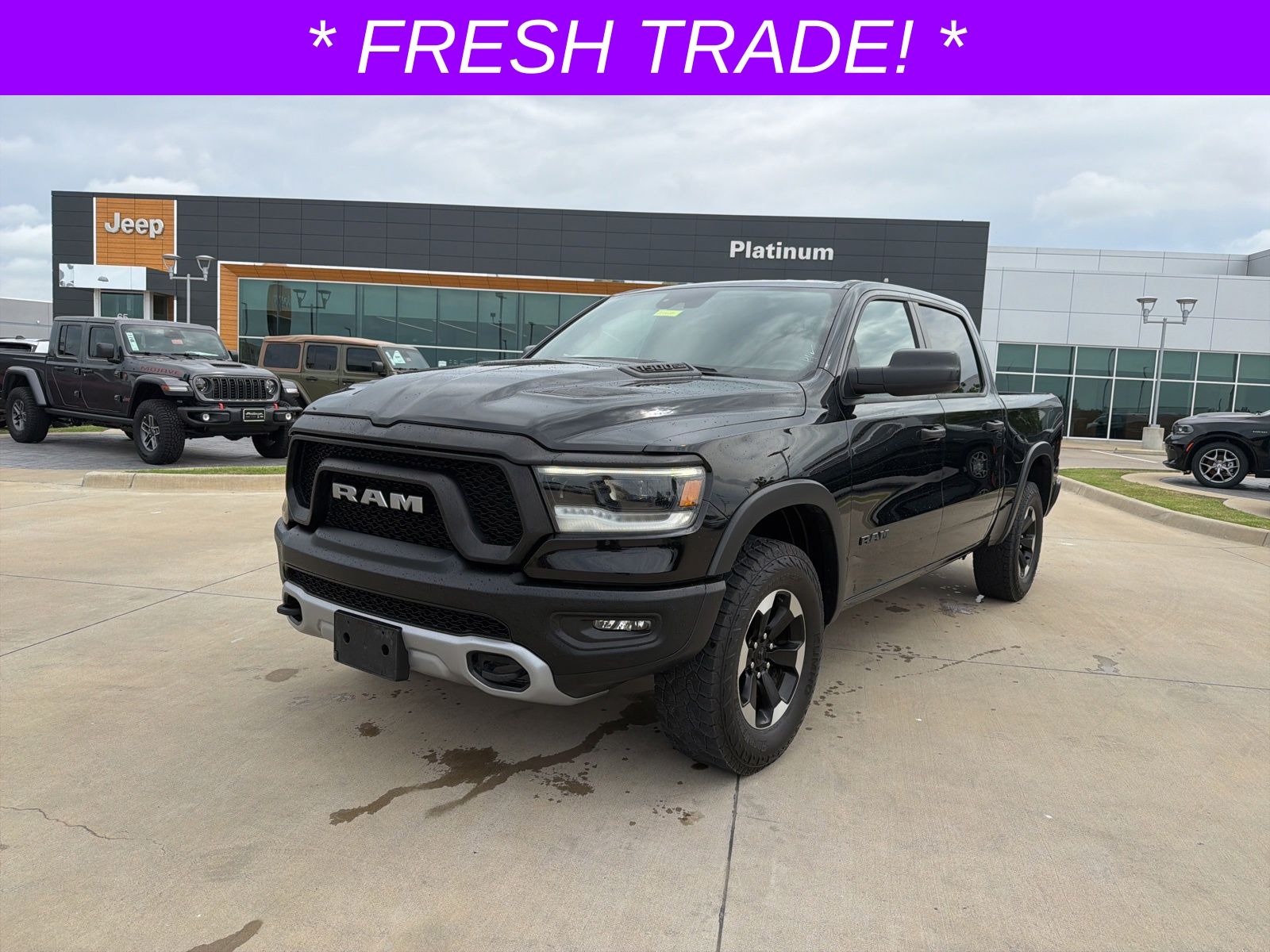 Diamond Black Crystal Pearlcoat 2021 RAM 1500 Rebel Crew Cab 4WD Pickup Truck Four-Wheel Drive 8-Speed Automatic