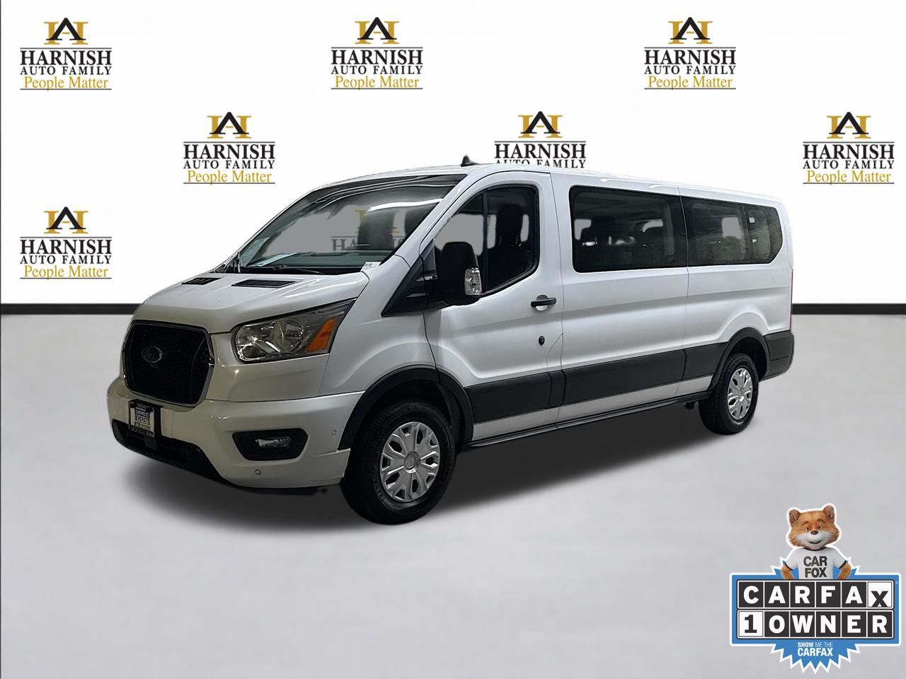 Oxford White 2022 Ford Transit Passenger 350 XLT Low Roof LB RWD Van Rear-Wheel Drive