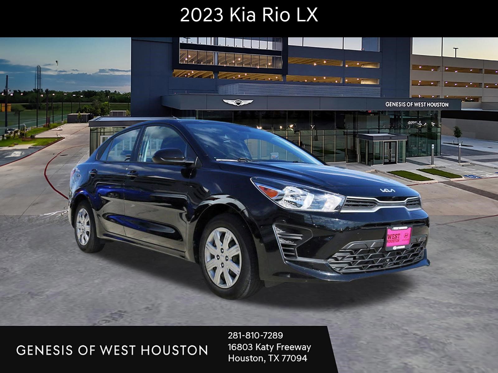 Aurora Black 2023 Kia Rio LX FWD Sedan Front-Wheel Drive Continuously Variable Transmission