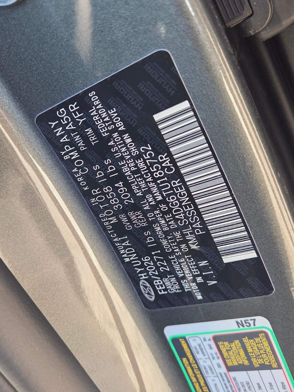 New 2026 Gray HYUNDAI SEL Sport image 17