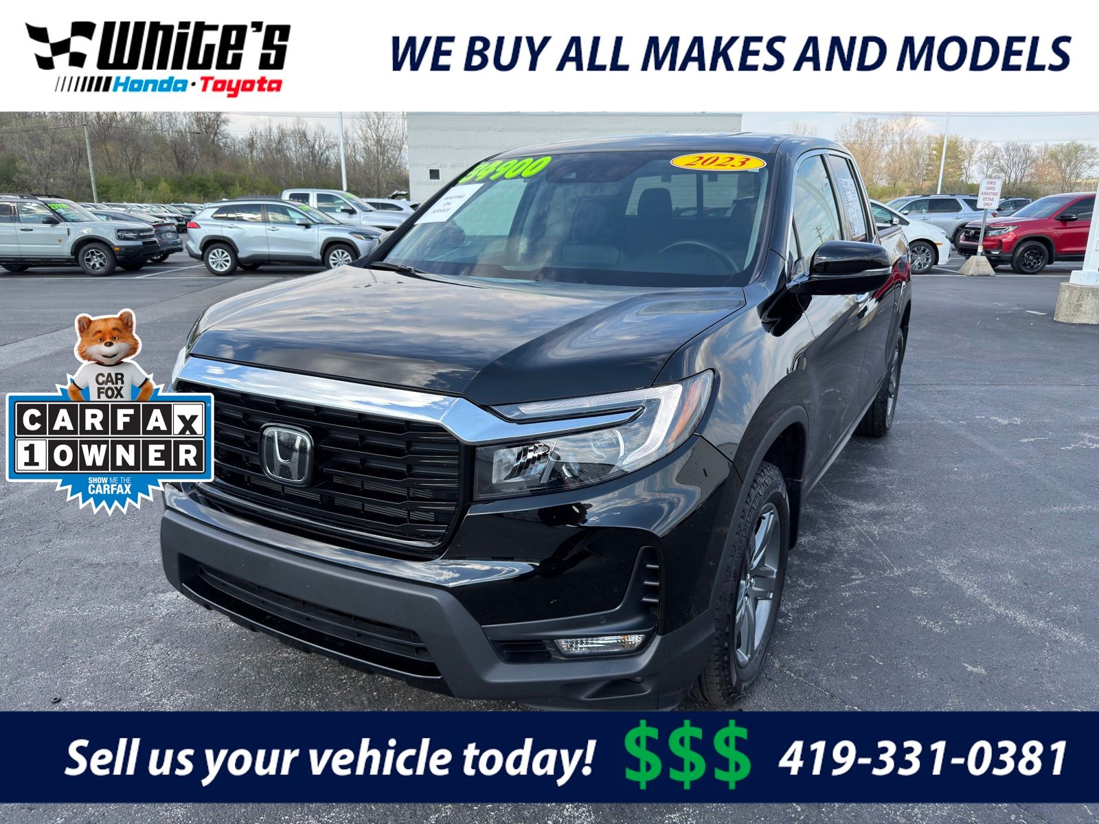 Crystal Black Pearl 2023 Honda Ridgeline RTL-E AWD Pickup Truck All-Wheel Drive 9-Speed Automatic
