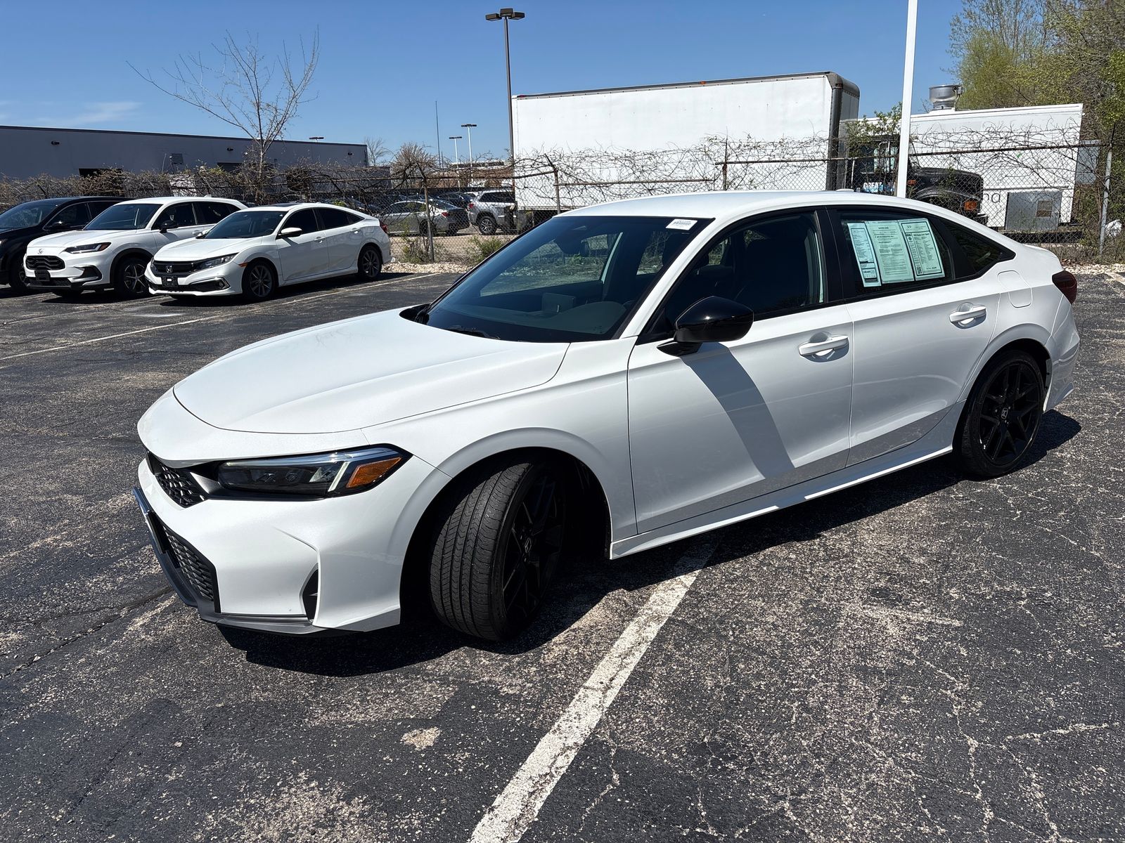 Platinum White Pearl 2025 Honda Civic Sedan Front-Wheel Drive Continuously Variable Transmission