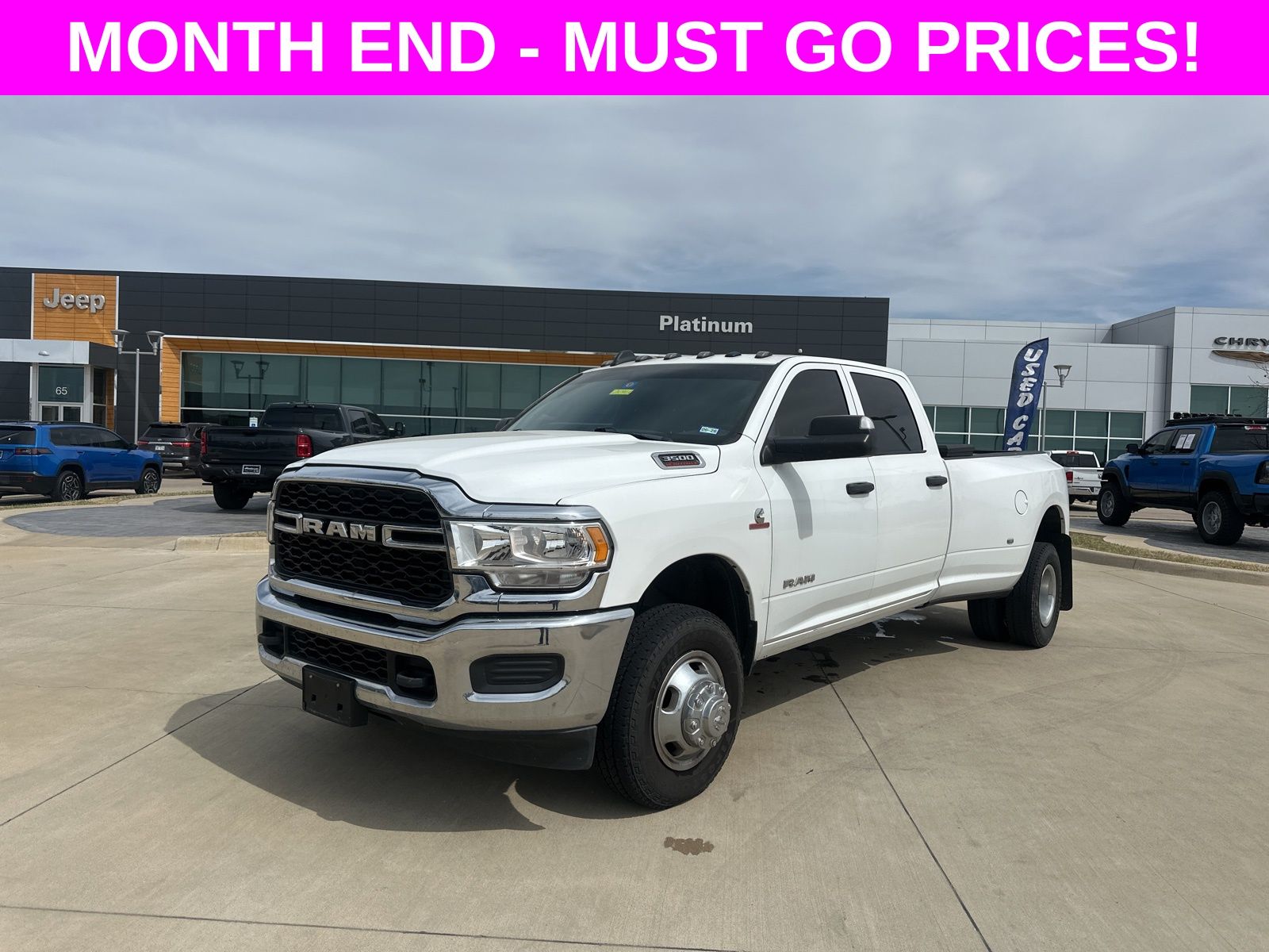 Bright White Clearcoat 2021 RAM 3500 Tradesman Crew Cab LB DRW 4WD Pickup Truck Four-Wheel Drive 6-Speed Automatic