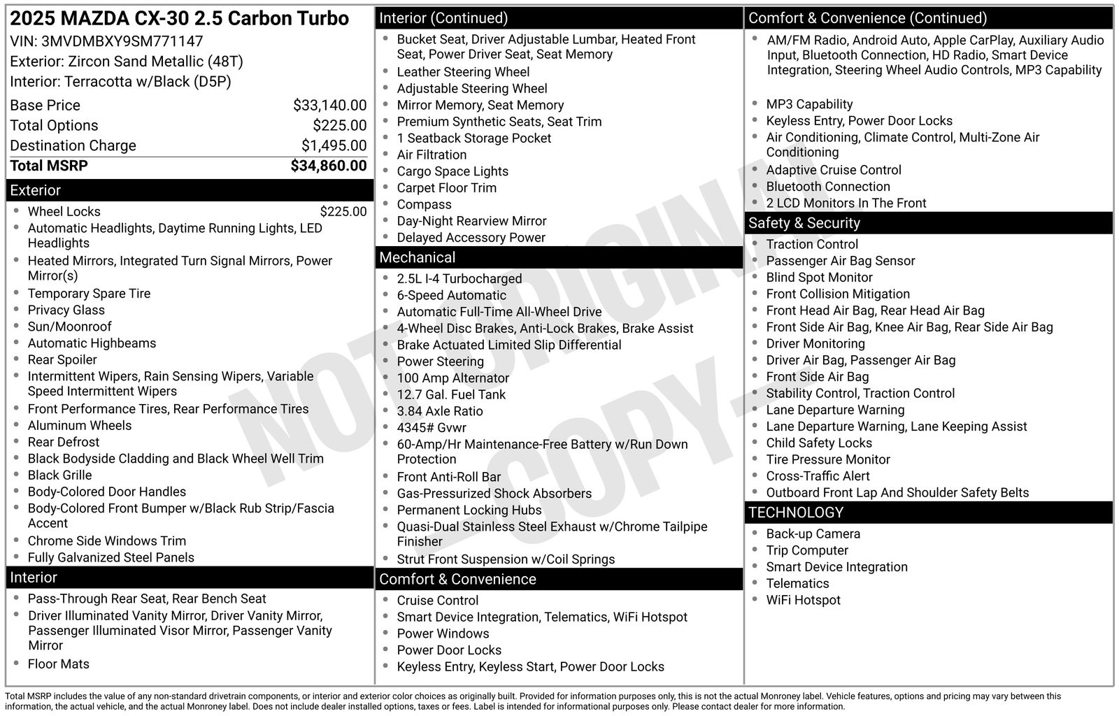 Used Car 2025 Mazda Cx-30  Wagon 4 Dr. 2.5 Carbon Turbo All Wheel Drive For Sale Under $30,000 In Austin, Texas