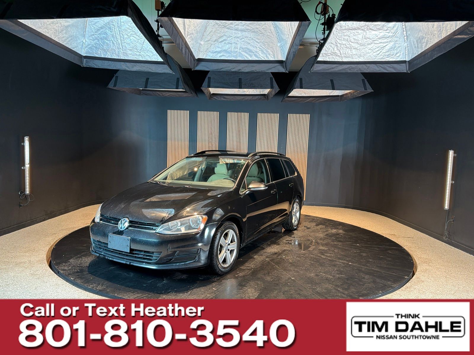 Black 2015 Volkswagen Golf SportWagen Wagon Front-Wheel Drive Automatic