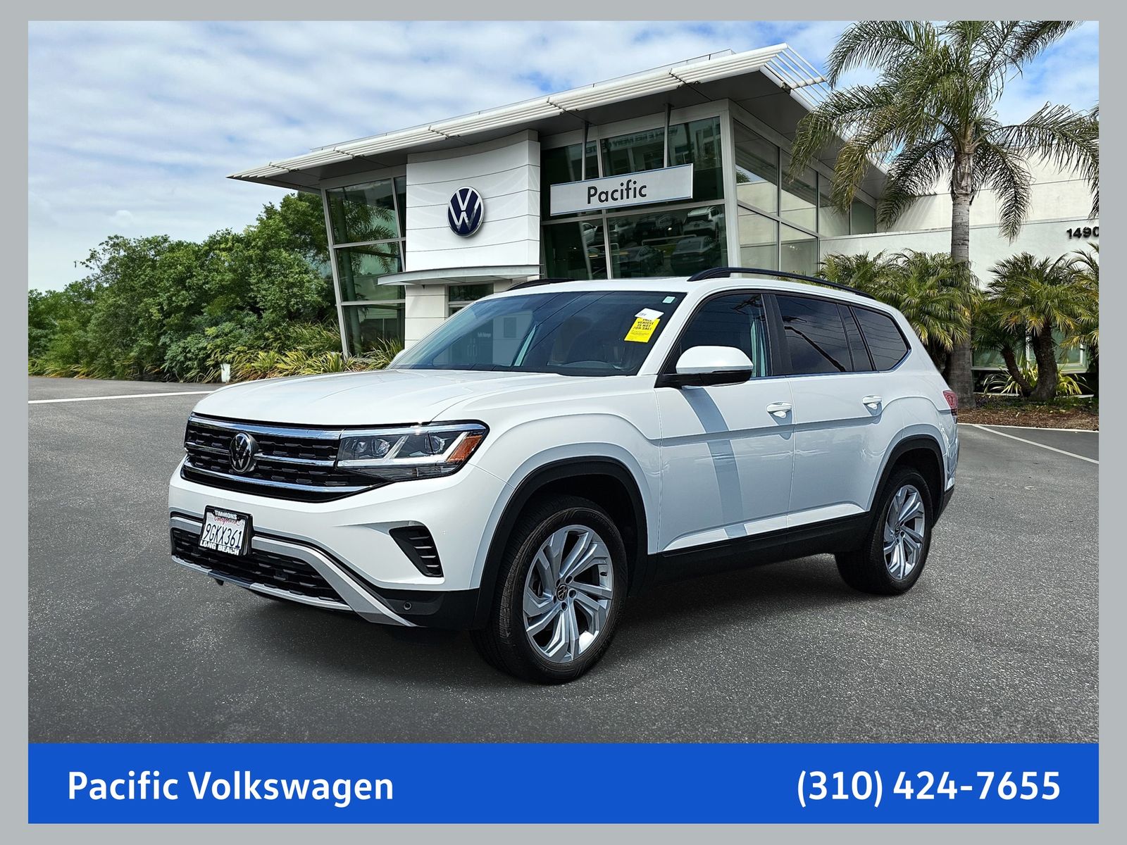 Pure White 2023 Volkswagen Atlas 8-Speed Automatic
