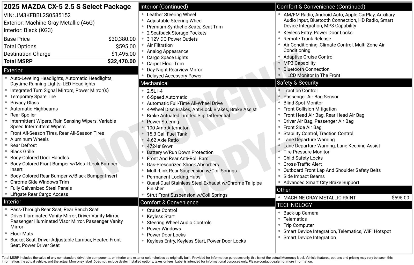 Used Car 2025 Mazda Cx-5  2.5 S Select Package For Sale Under $30,000 In Austin, Texas