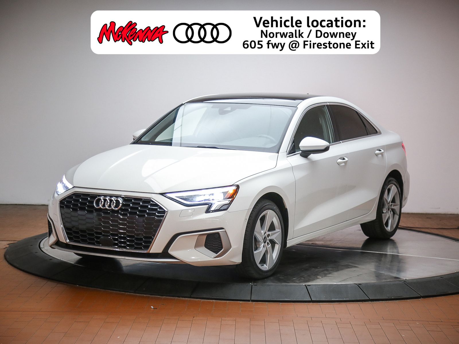 Ibis White 2023 Audi A3 Sedan Front-Wheel Drive 7-Speed Automatic