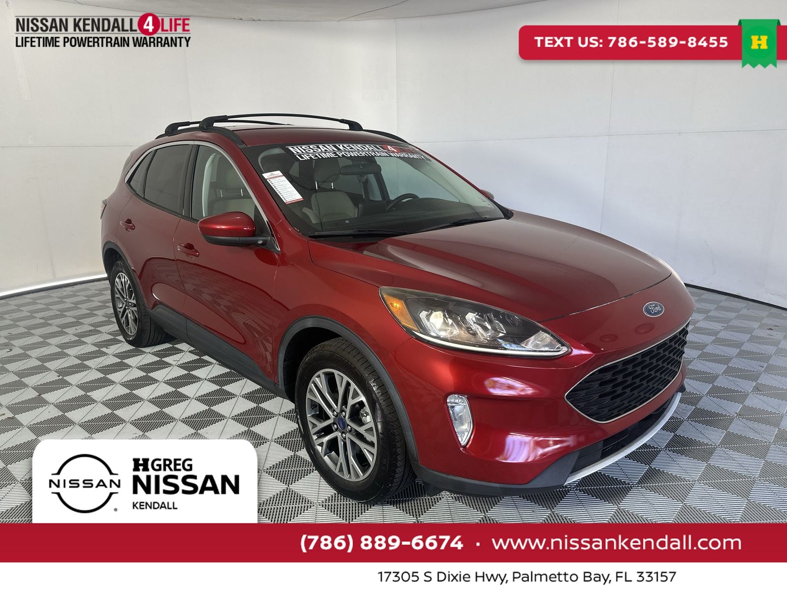 Rapid Red Metallic Tinted Clearcoat 2021 Ford Escape Hybrid SEL AWD SUV / Crossover All-Wheel Drive Continuously Variable Transmission