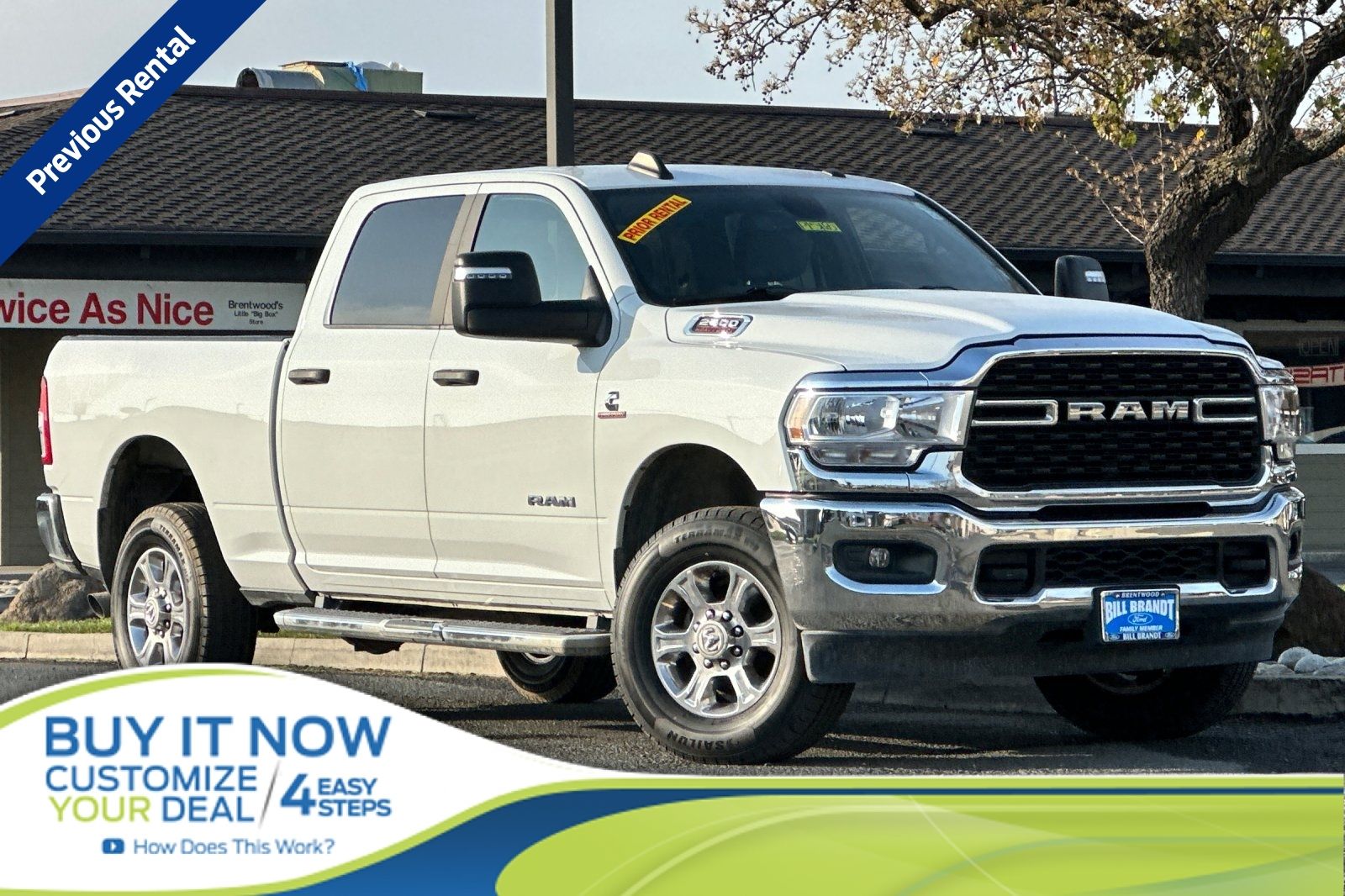 Bright White Clearcoat 2024 RAM 2500 Big Horn Crew Cab 4WD Pickup Truck Four-Wheel Drive 6-Speed Automatic