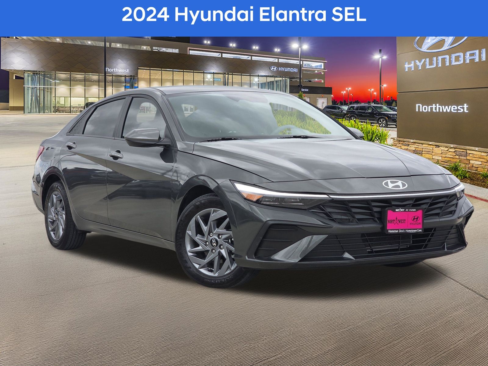 Amazon Gray 2024 Hyundai Elantra Sedan Front-Wheel Drive Continuously Variable Transmission