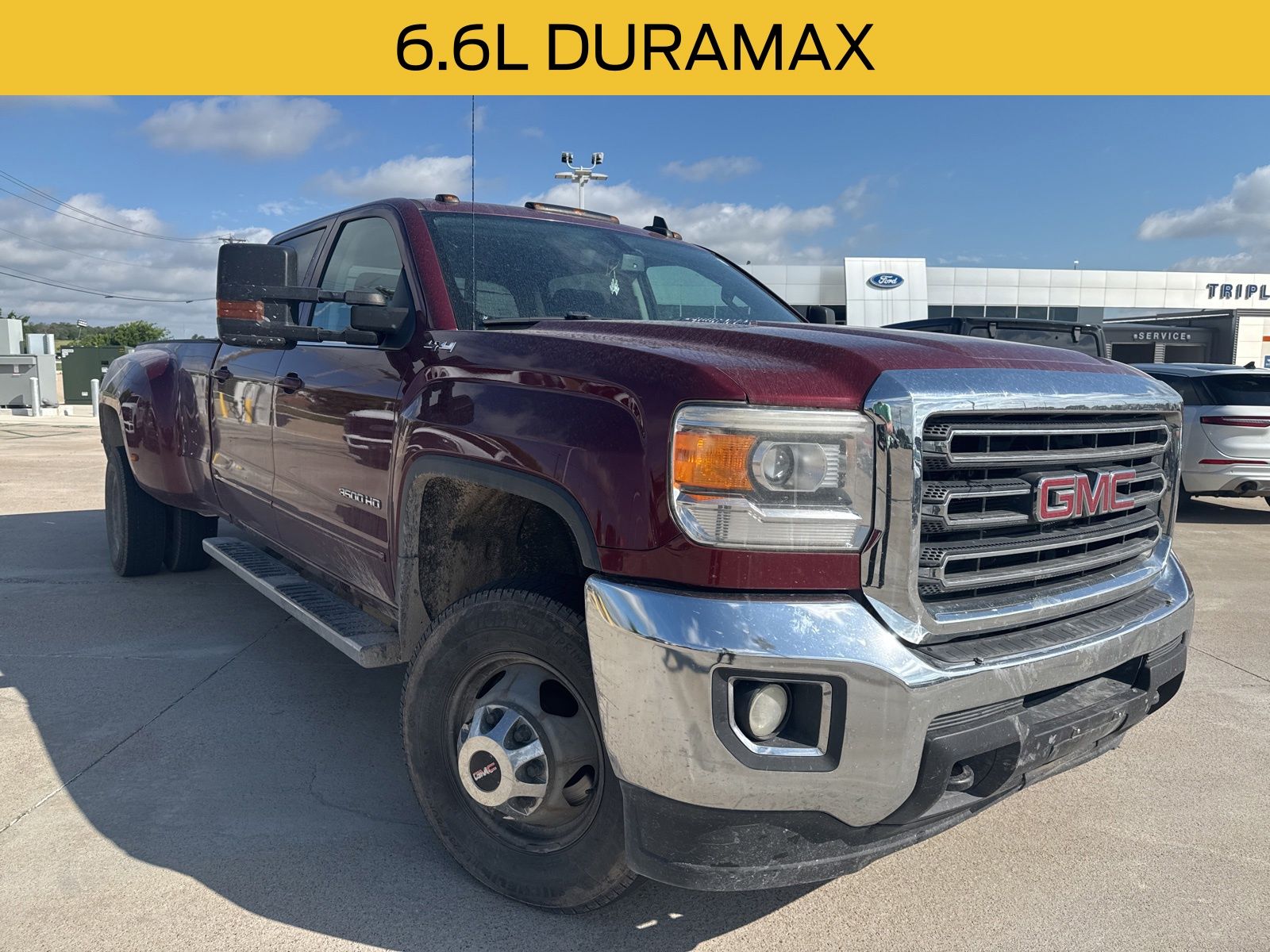 Fire Red 2015 GMC Sierra 3500HD SLE Crew Cab 4WD Pickup Truck Four-Wheel Drive 6-Speed Automatic