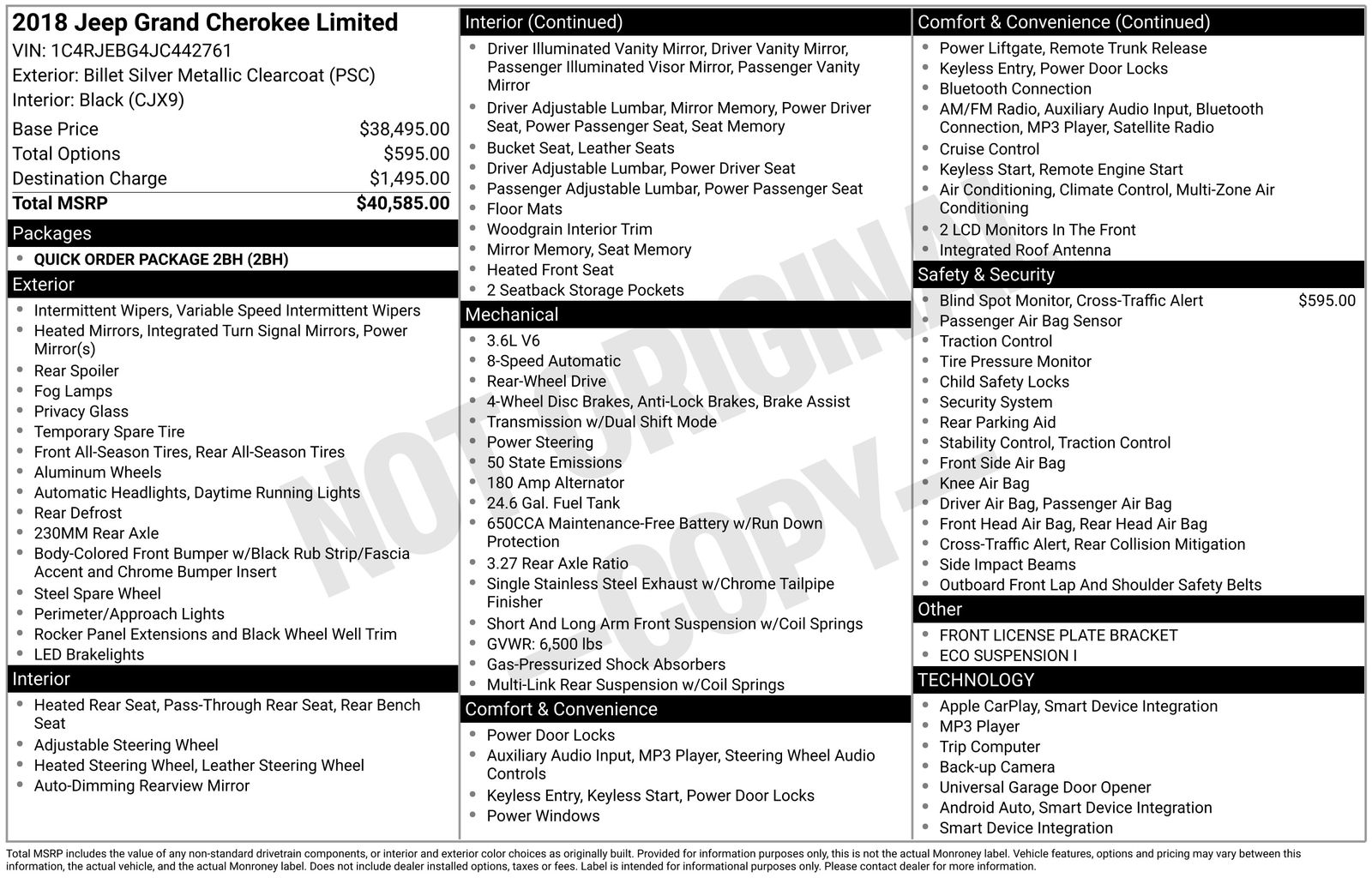 Used Car 2018 Jeep Grand Cherokee  Limited For Sale Under $15,000 In Austin, Texas