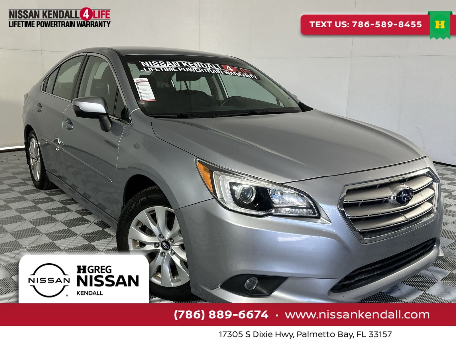 Ice Silver Metallic 2016 Subaru Legacy Sedan All-Wheel Drive Continuously Variable Transmission
