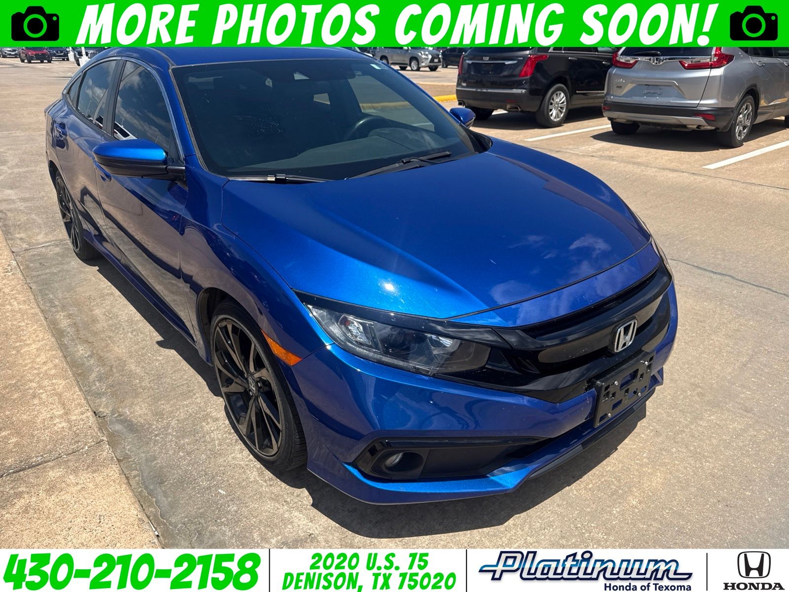 Aegean Blue Metallic 2021 Honda Civic Sport FWD Sedan Front-Wheel Drive Continuously Variable Transmission