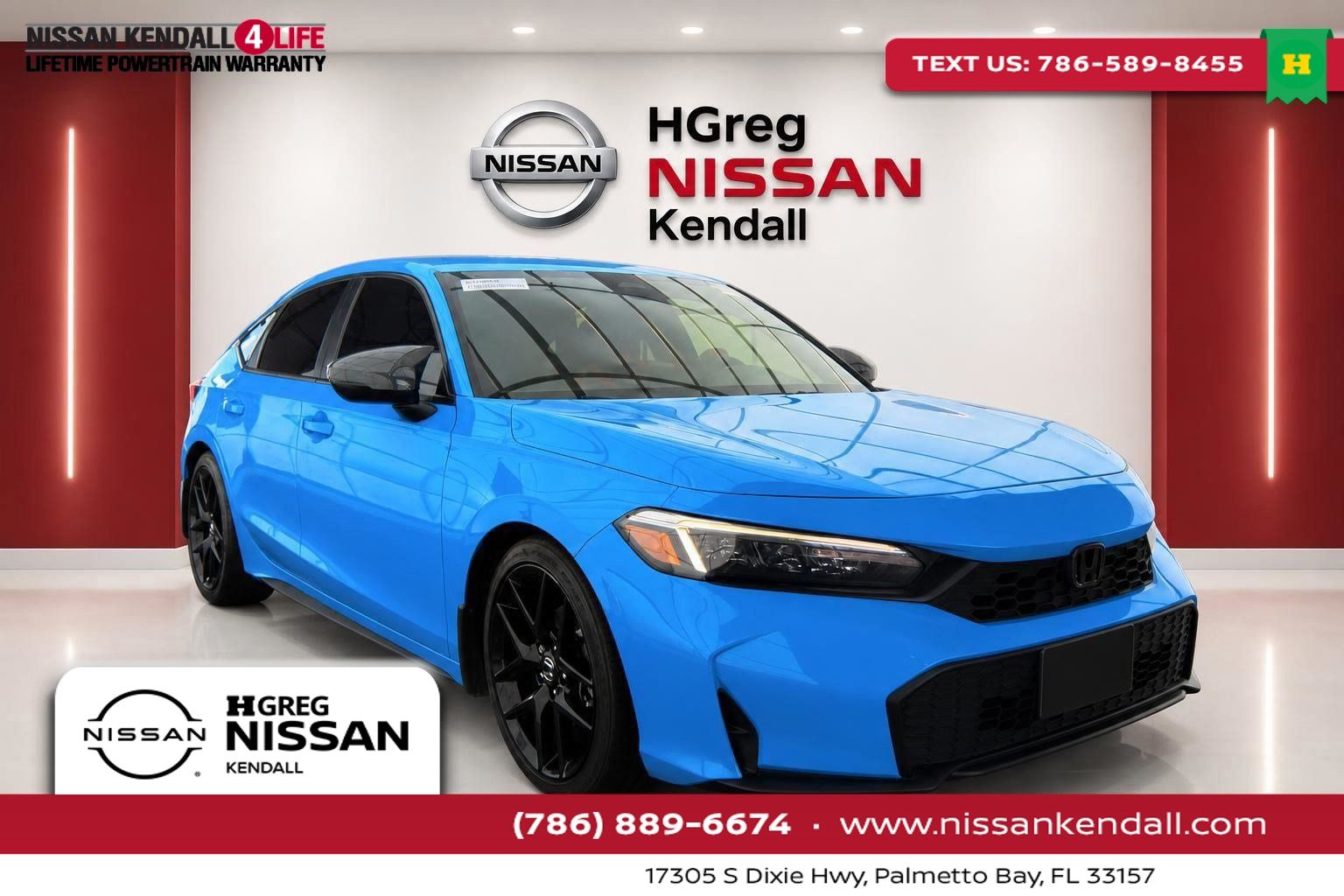 Blue 2025 Honda Civic Hatchback Hatchback Front-Wheel Drive Continuously Variable Transmission