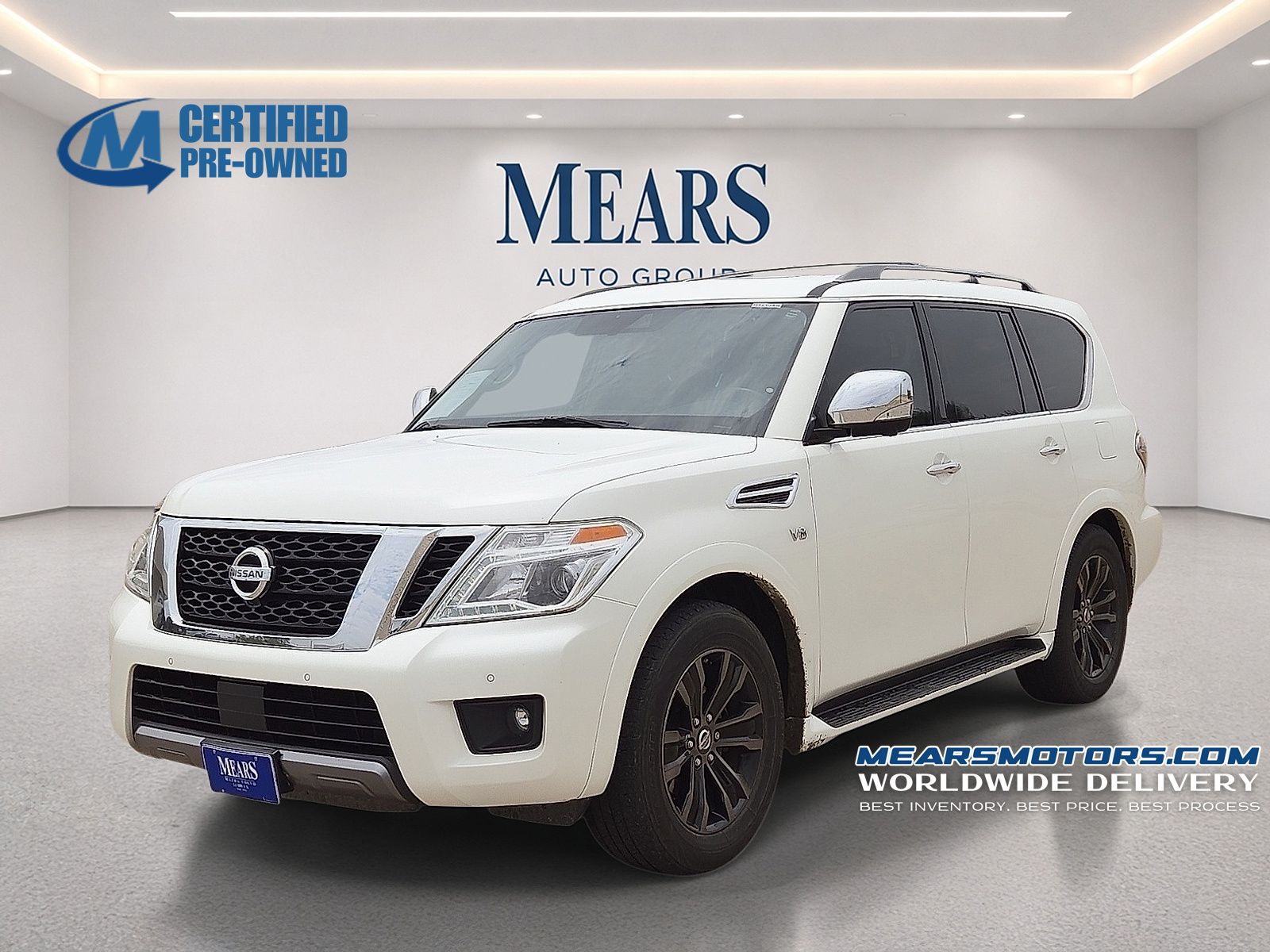 Pearl White Tricoat 2019 Nissan Armada SUV / Crossover 4X2 7-Speed Automatic