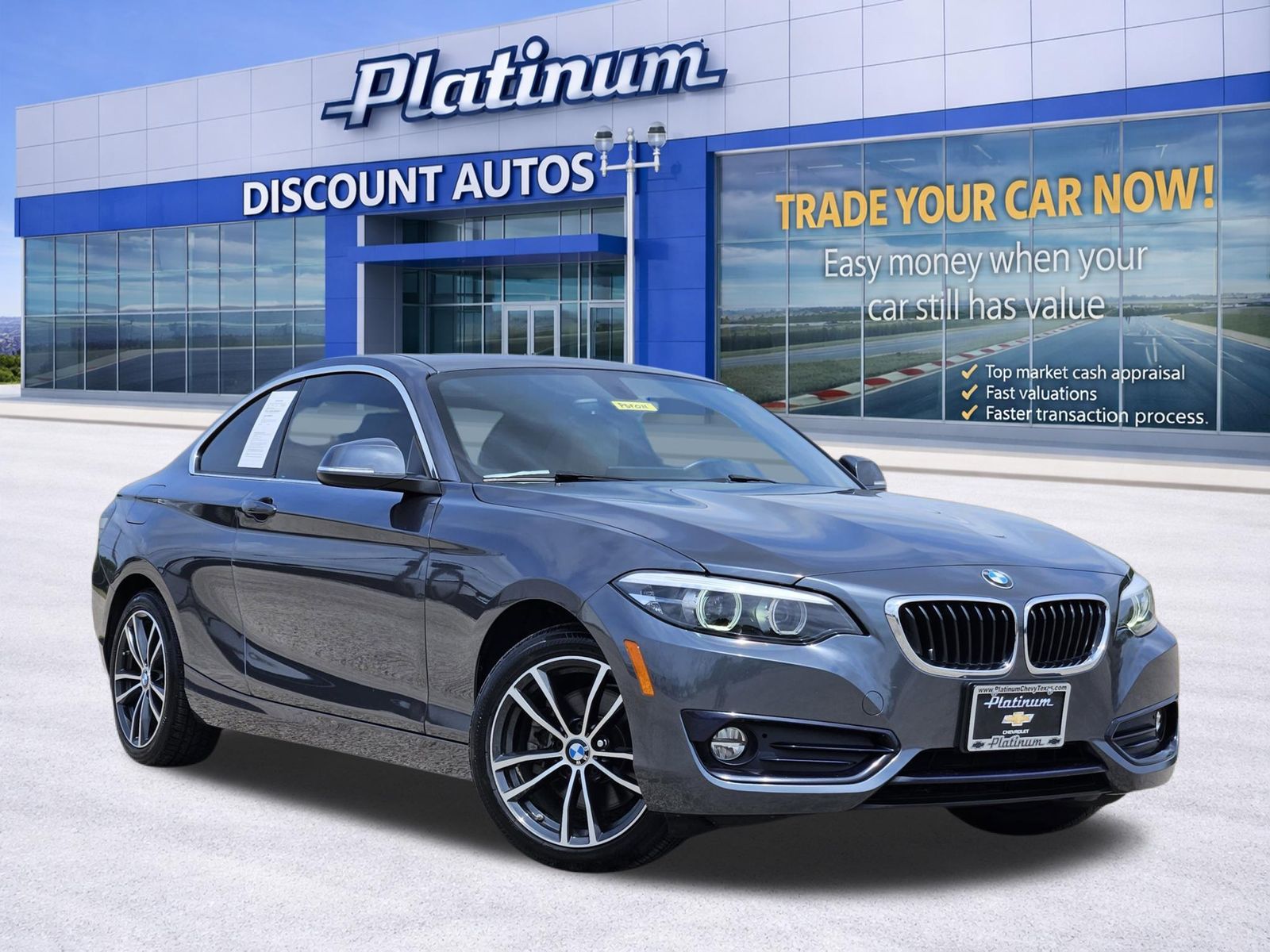 Gray (Mineral Grey Metallic) 2018 BMW 2 Series 230i Coupe RWD Coupe Rear-Wheel Drive 8-Speed Automatic