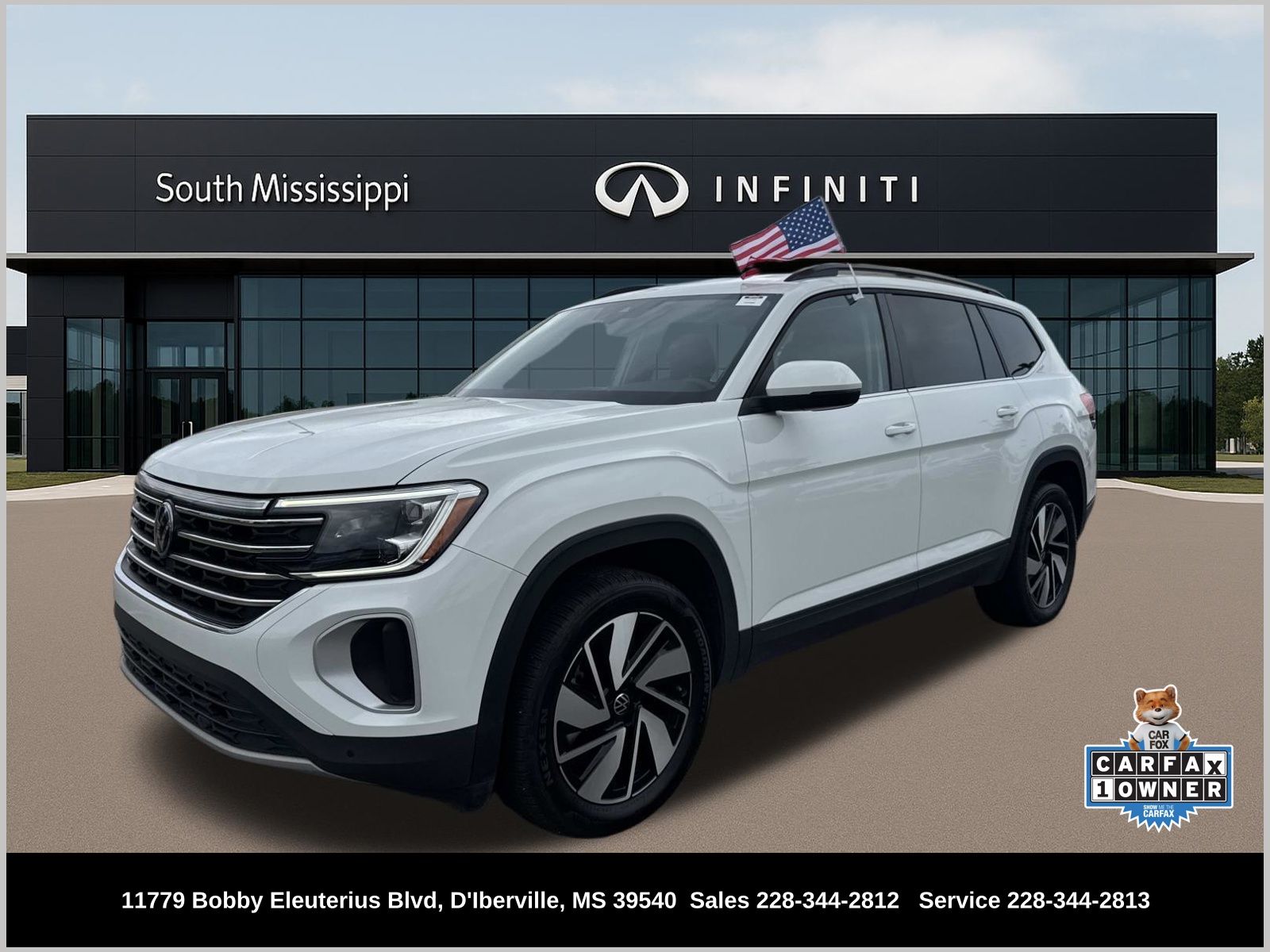 White 2025 Volkswagen Atlas SE FWD with Technology SUV / Crossover Front-Wheel Drive 8-Speed Automatic