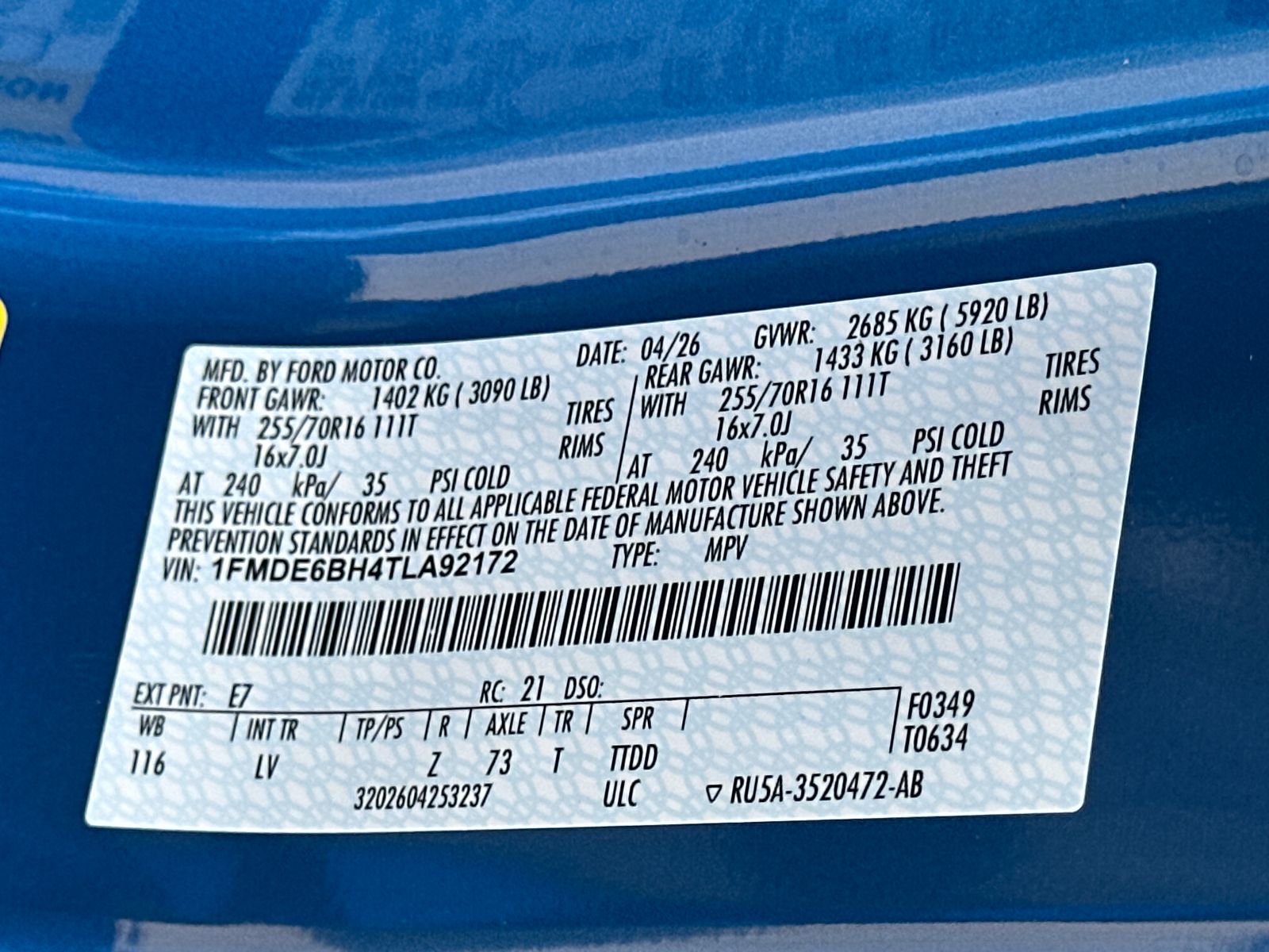 New 2026 Velocity Blue Metallic Ford Base image 34