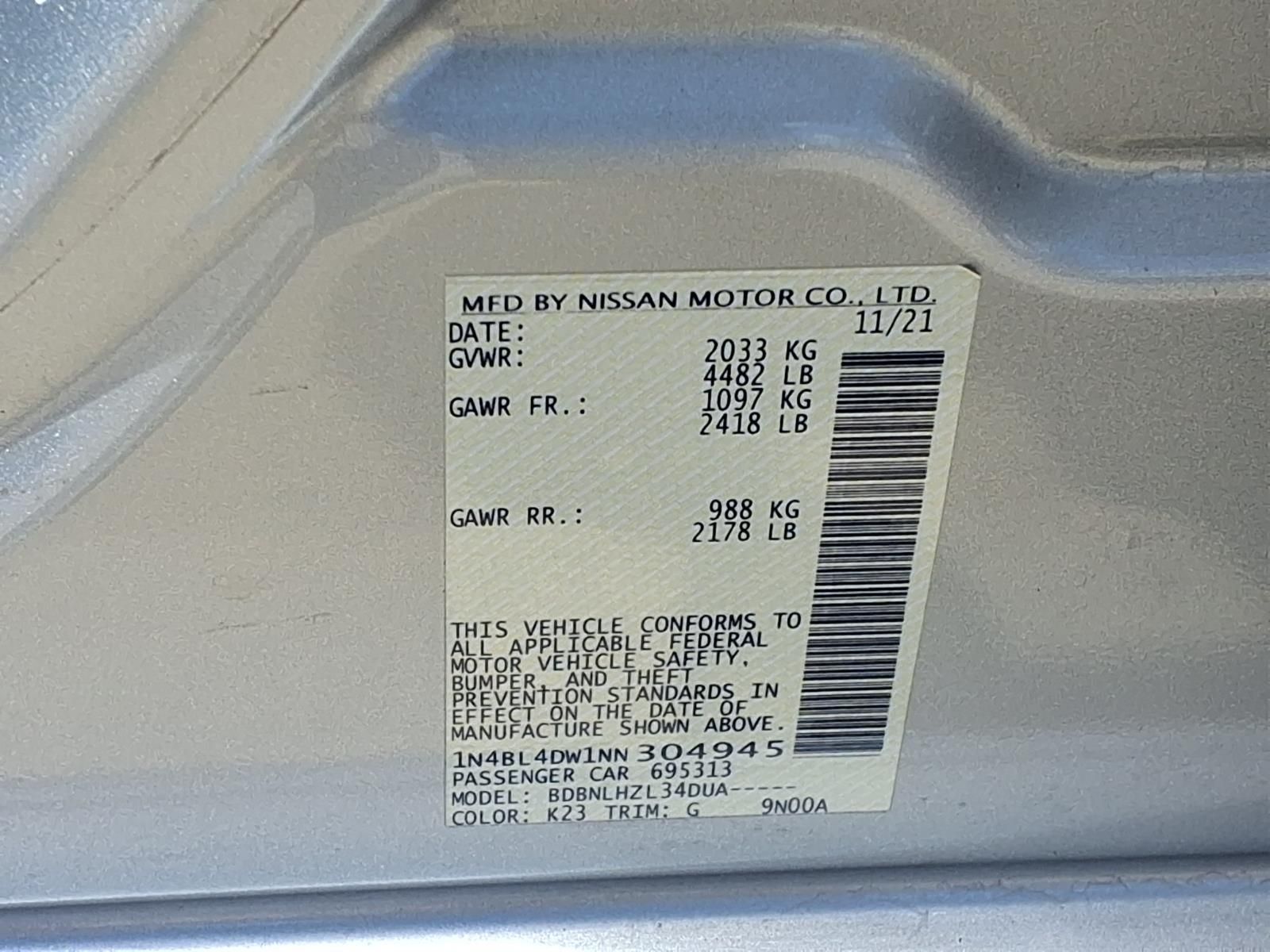 2022 Nissan Altima 2.5 SV Silver at Bravo Nissan