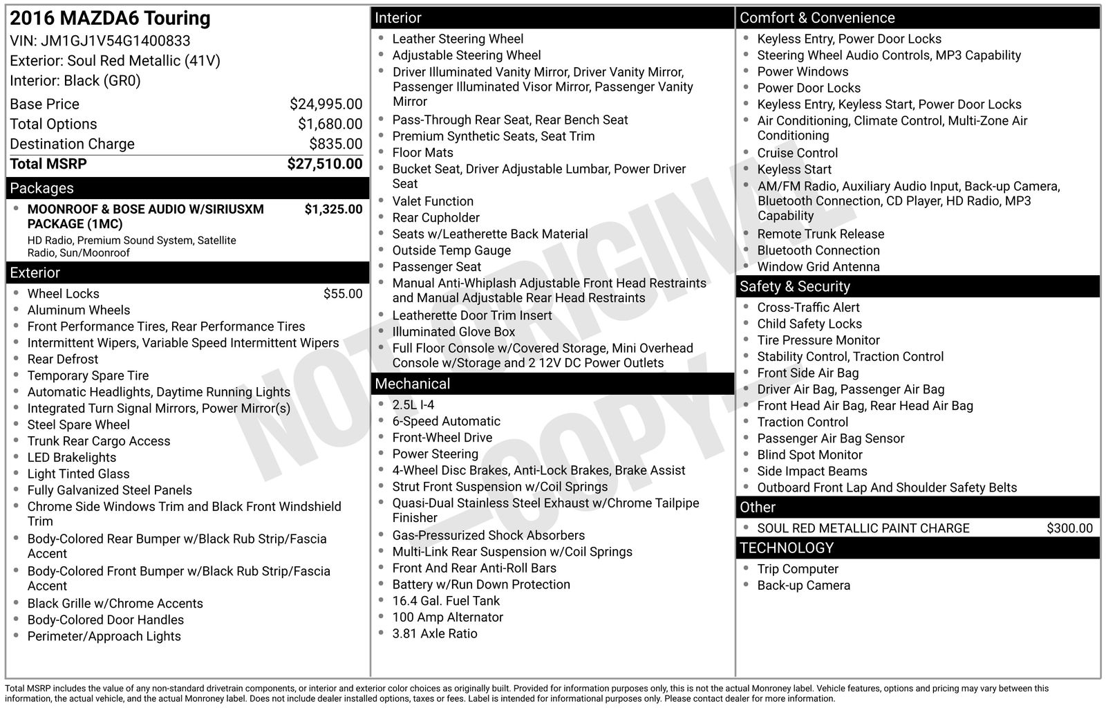 Used Car 2016 Mazda Mazda6  I Touring For Sale Under $15,000 In Austin, Texas