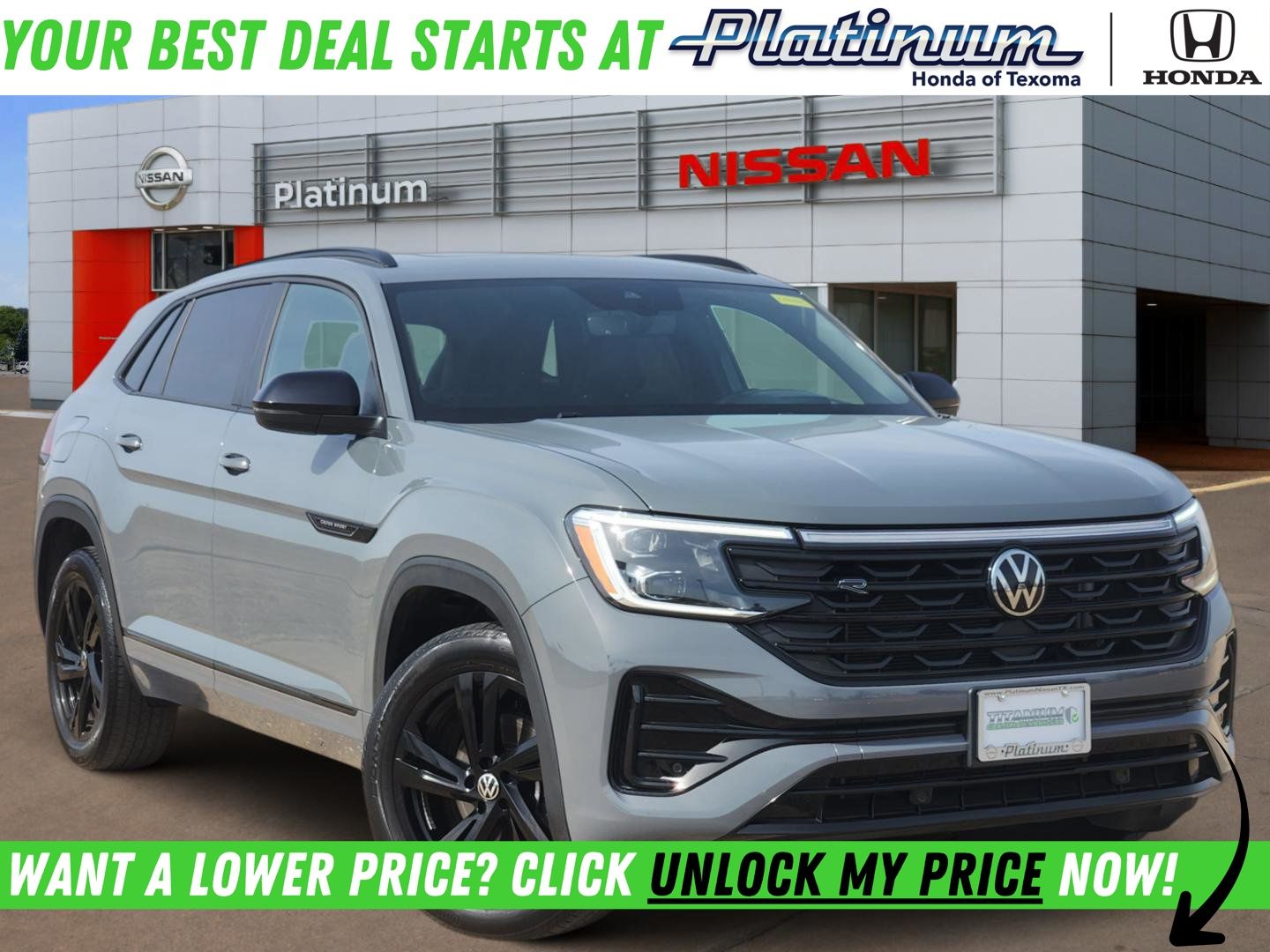 Gray 2025 Volkswagen Atlas Cross Sport SEL R-Line Black 4Motion SUV / Crossover All-Wheel Drive 8-Speed Automatic