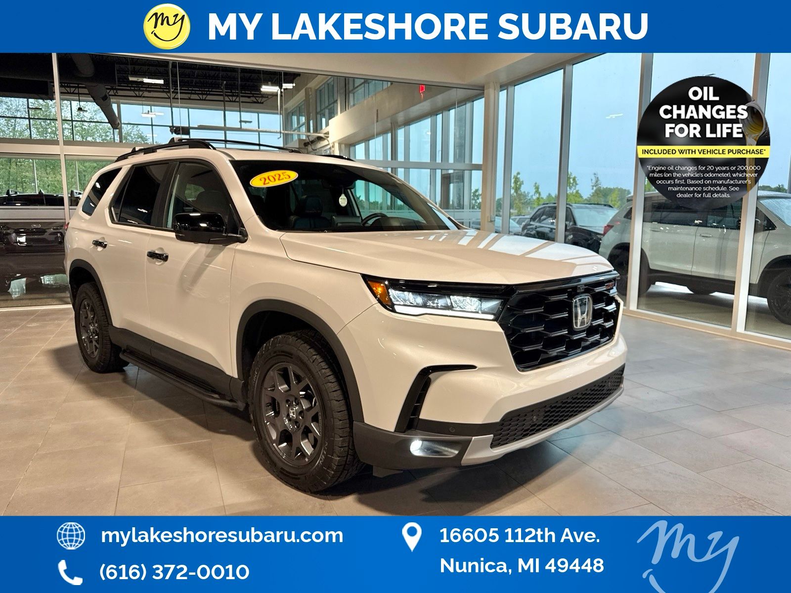 Platinum White Pearl 2025 Honda Pilot SUV / Crossover All-Wheel Drive Automatic