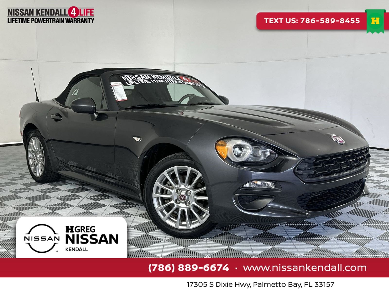 Moda Gray Metallic 2018 FIAT 124 Spider Convertible Rear-Wheel Drive 6-Speed Automatic