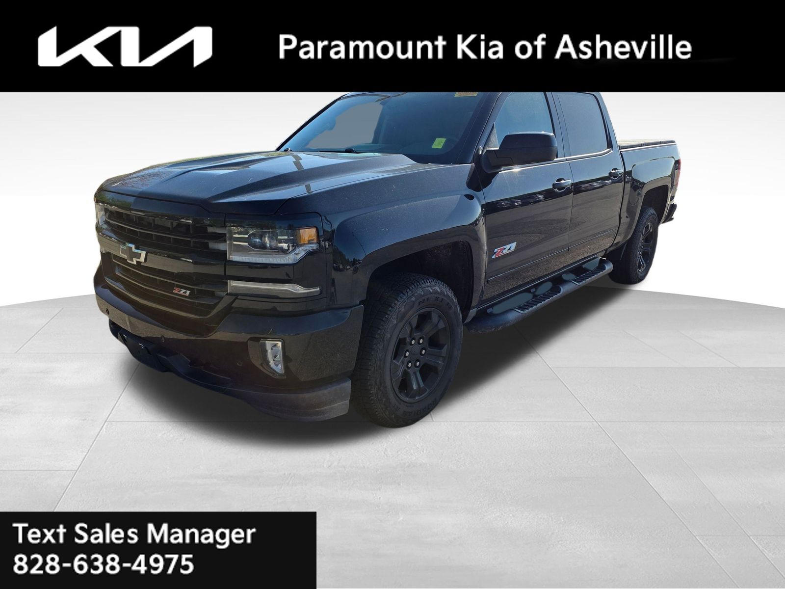 Black 2016 Chevrolet Silverado 1500 LTZ Crew Cab 4WD Pickup Truck Four-Wheel Drive 8-Speed Automatic Overdrive
