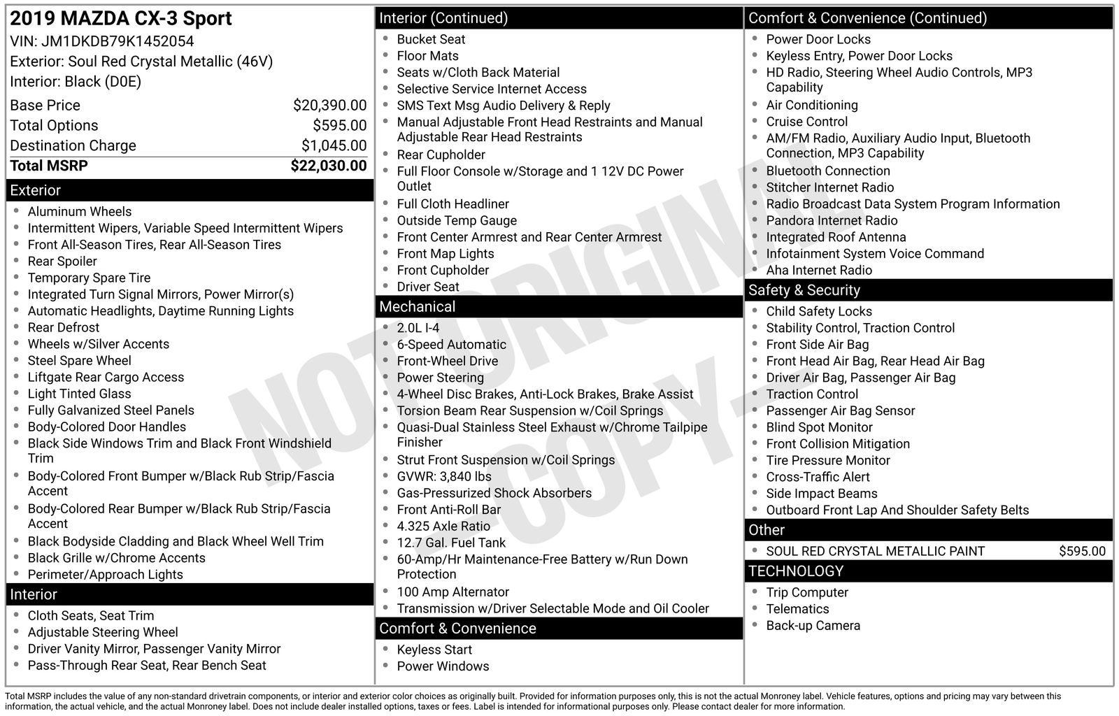 Used Car 2019 Mazda Cx-3  Sport For Sale Under $20,000 In Austin, Texas