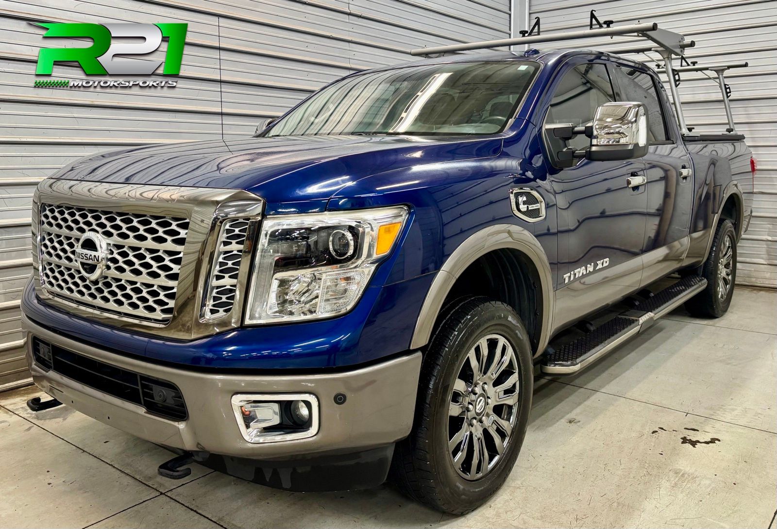 Deep Blue Pearl 2016 Nissan Titan Pickup Truck Four-Wheel Drive 6-Speed Automatic