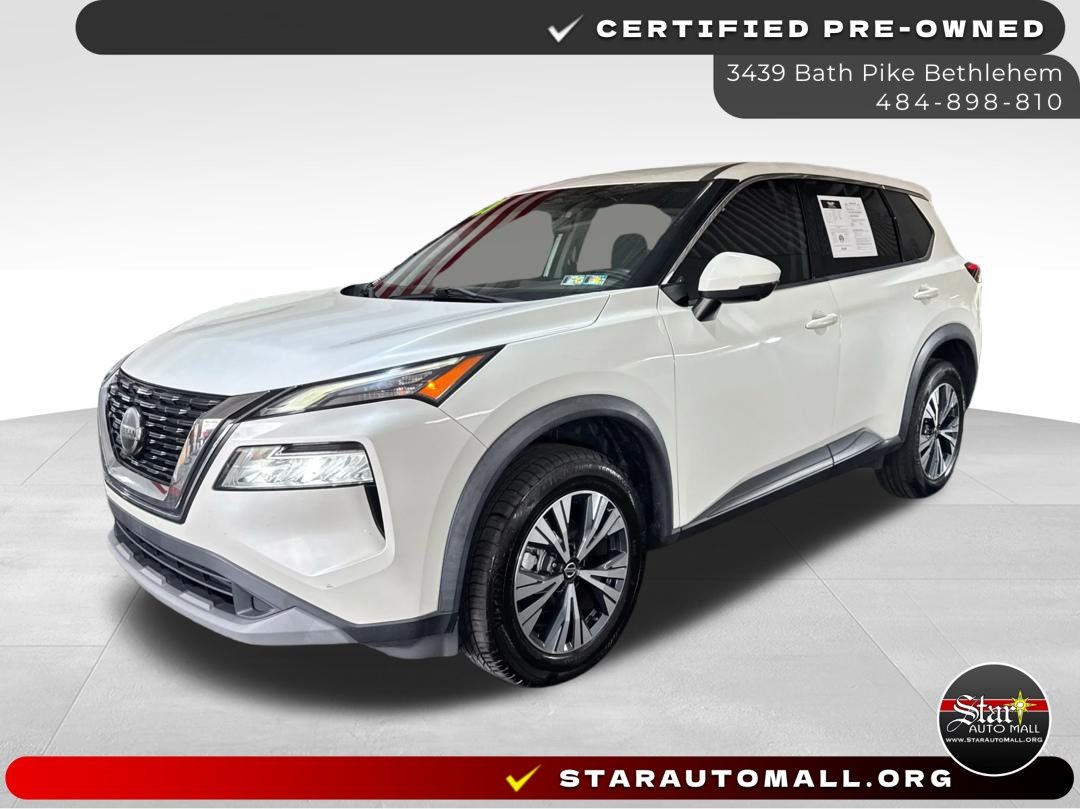 Pearl White 2021 Nissan Rogue SUV / Crossover Front-Wheel Drive Continuously Variable Transmission