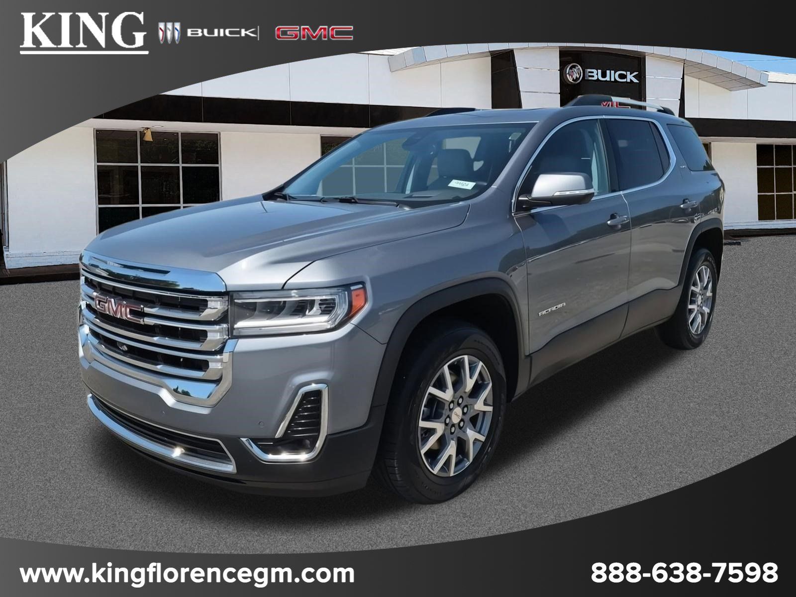Gray (Steel Metallic) 2022 GMC Acadia SLT FWD SUV / Crossover Front-Wheel Drive 9-Speed Automatic