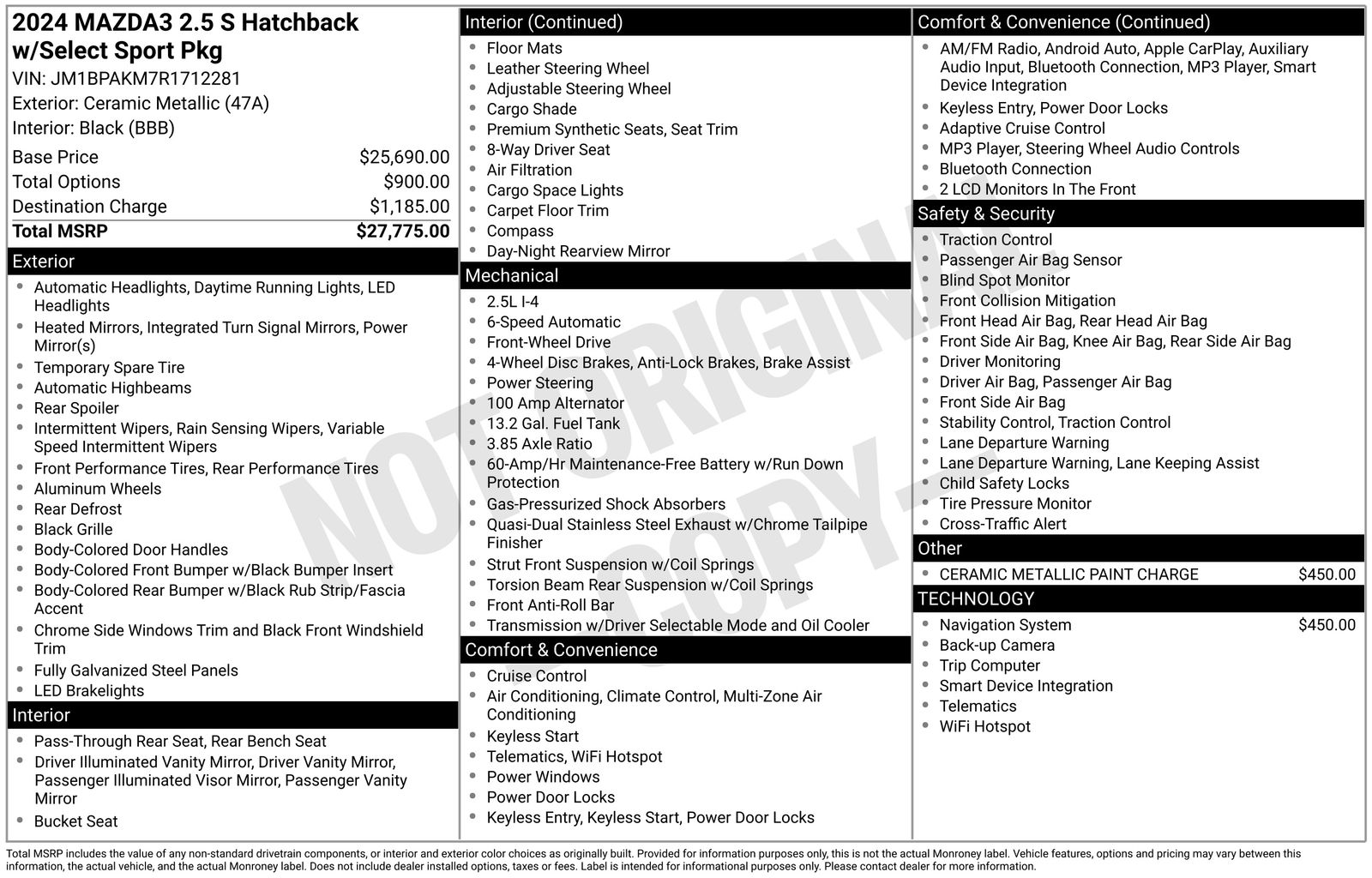 Used Car 2024 Mazda Mazda3  2.5 S Select Sport For Sale Under $25,000 In Austin, Texas